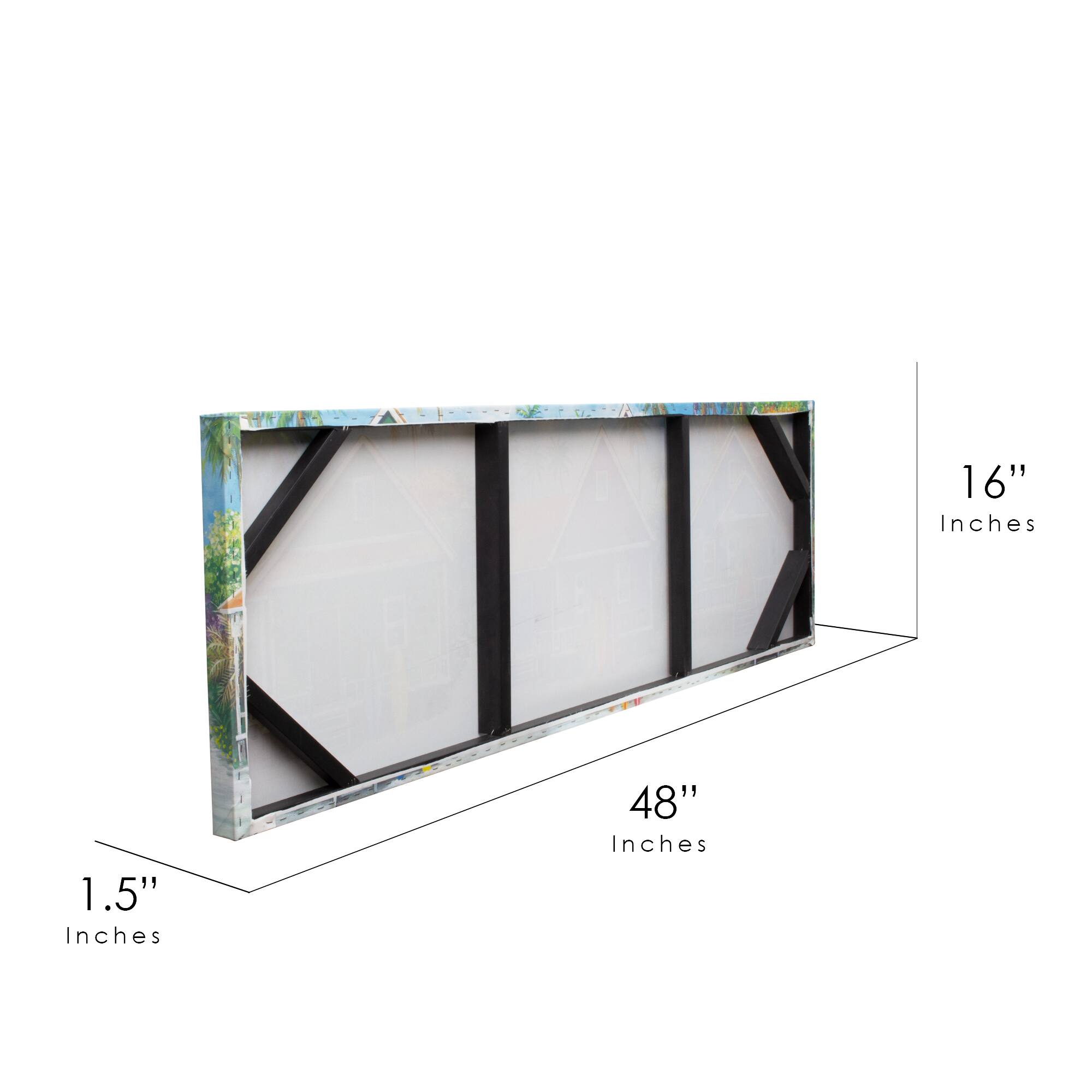 Coastal Cabins Crop Outdoor Canvas Art Print - 16"x48"