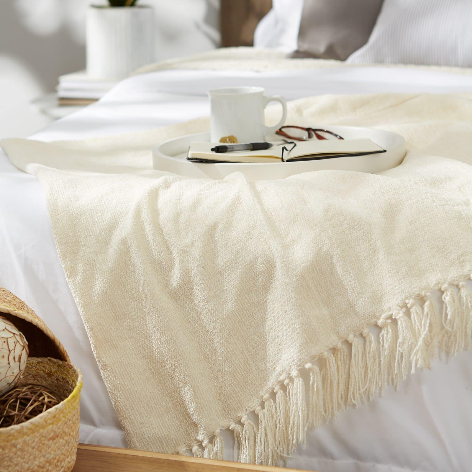 DII&#xAE; Soft Cream Chenille Throw