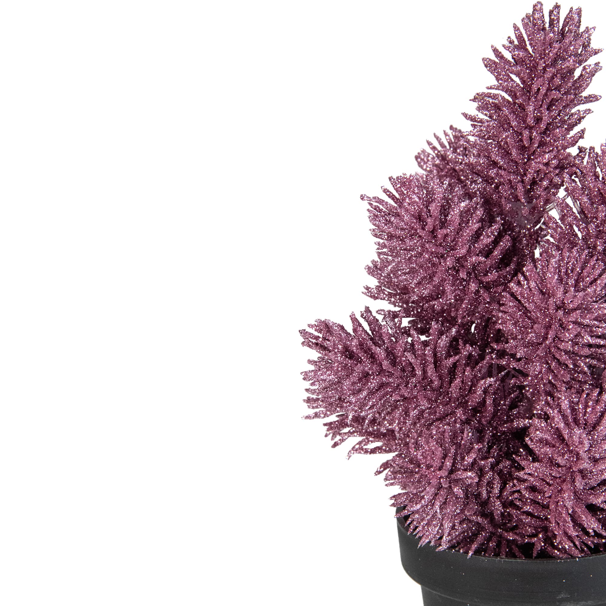 8.5" Unlit Metallic Glitter Artificial Potted Christmas Tree