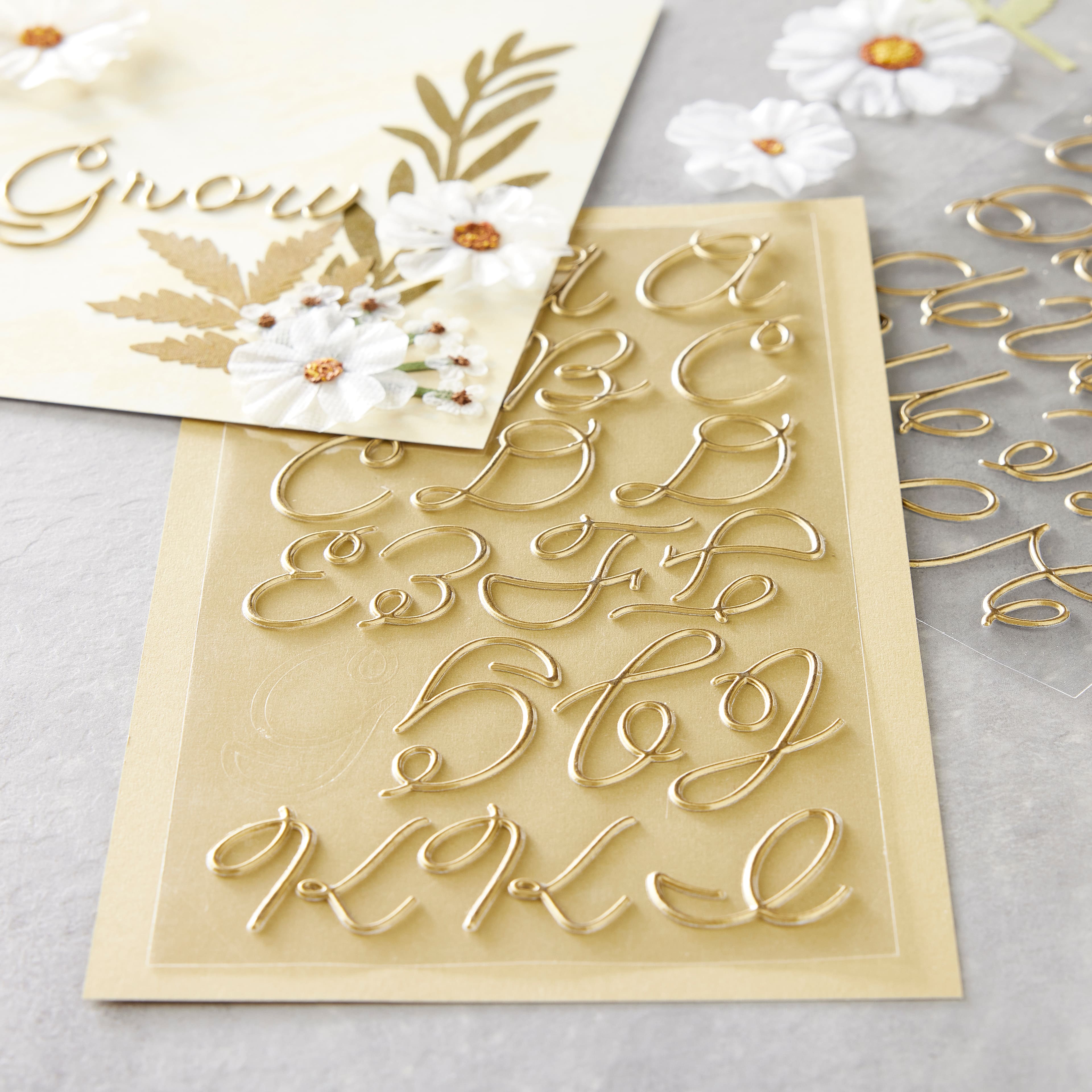 12 Pack: Gold Puffy Hand Letter Stickers by Recollections&#x2122;