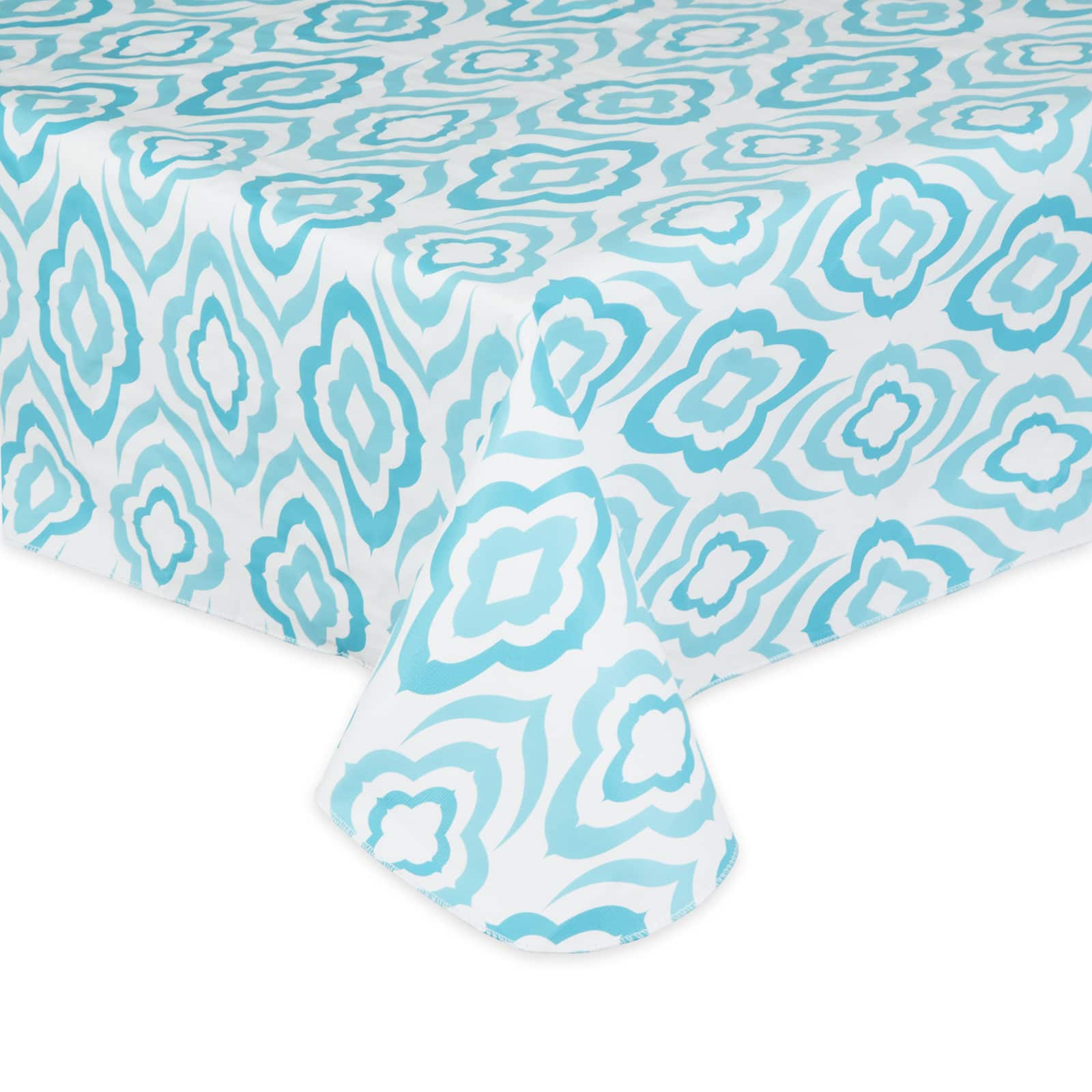 Blue Ikat Vinyl Tablecloth 60&#x22; x 84&#x22;