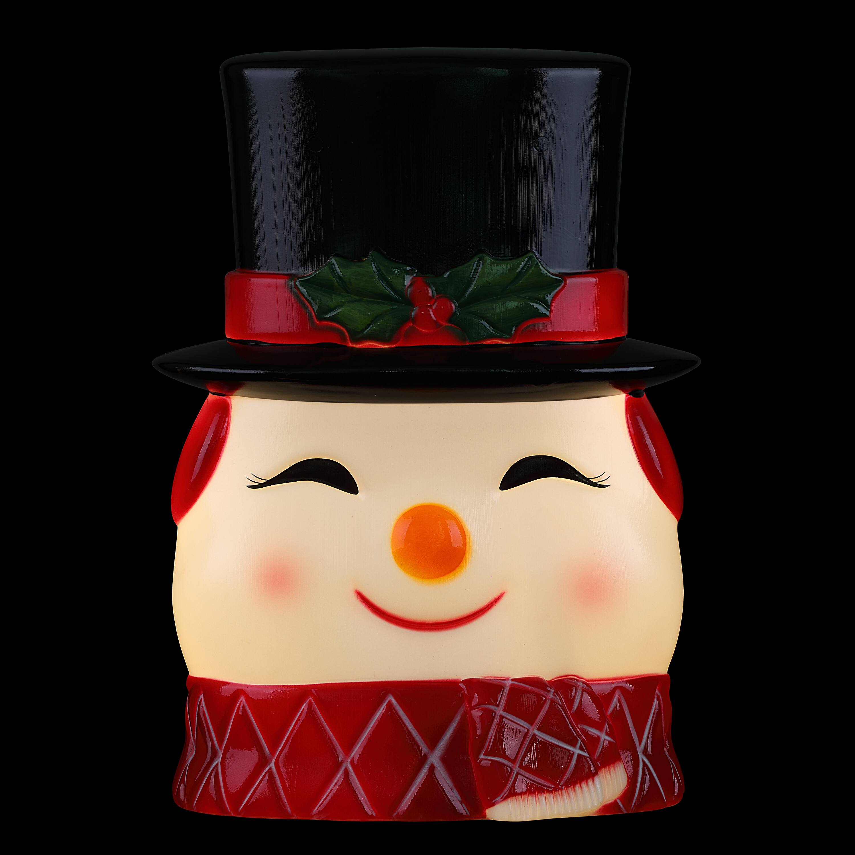 Mr. Christmas 12&#x22; Snowman Blow Mold Lit Tree Topper
