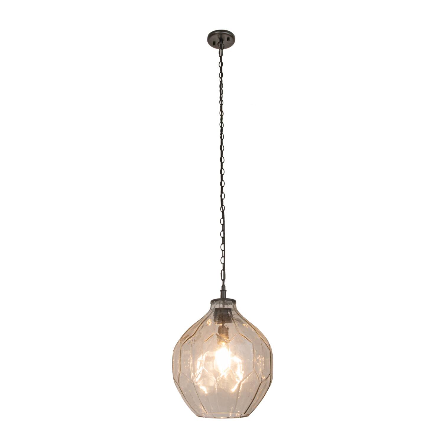 Hello Honey&#xAE; Matte Black Oversized Geometric Glass Ceiling Light