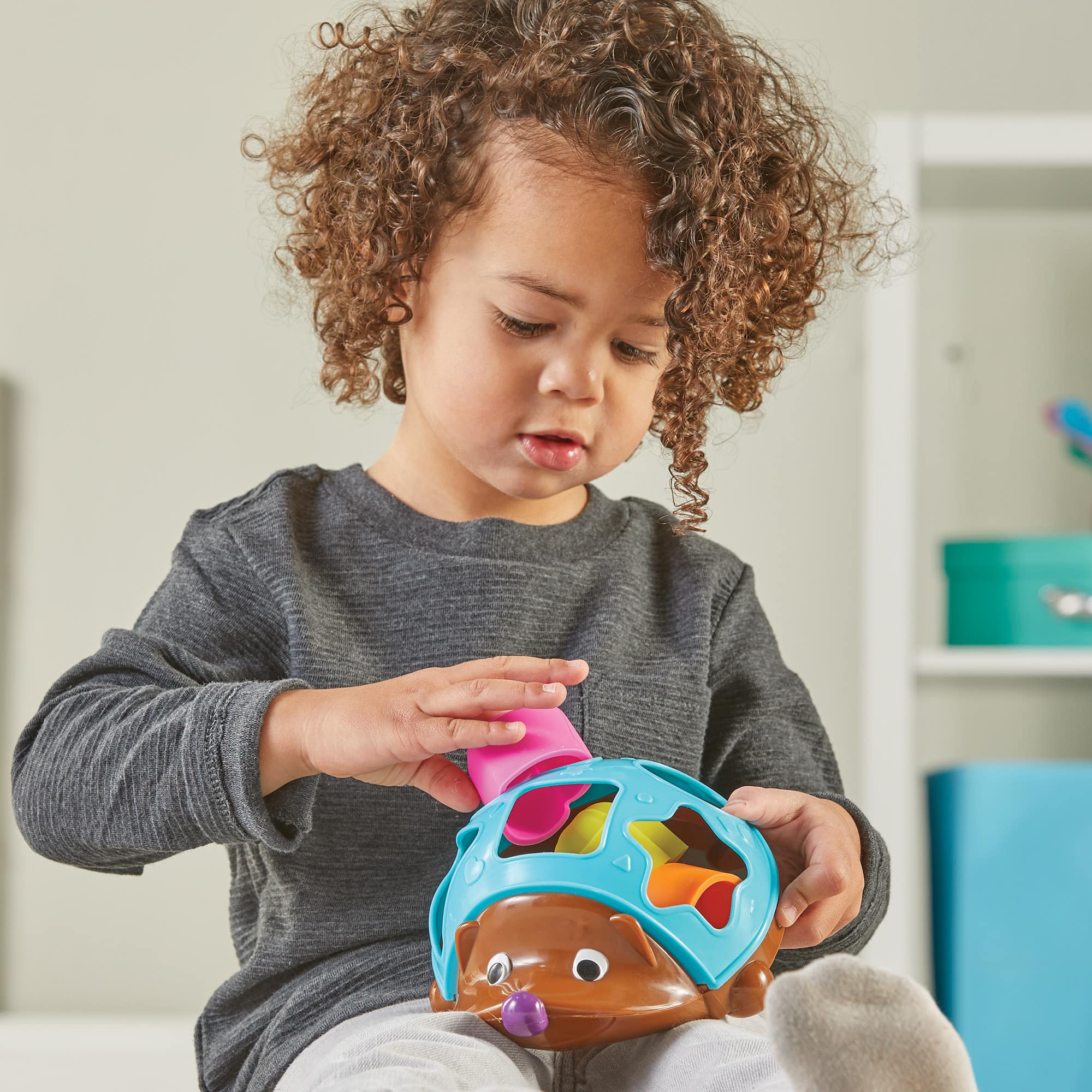 Learning Resources Spike the Fine Motor Hedgehog Poppin' Shapes Sorter