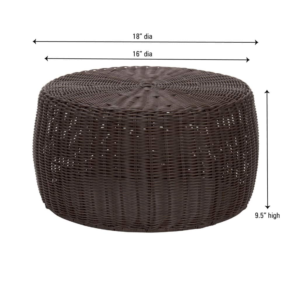 Household Essentials 9&#x22; Woven Storage Ottoman