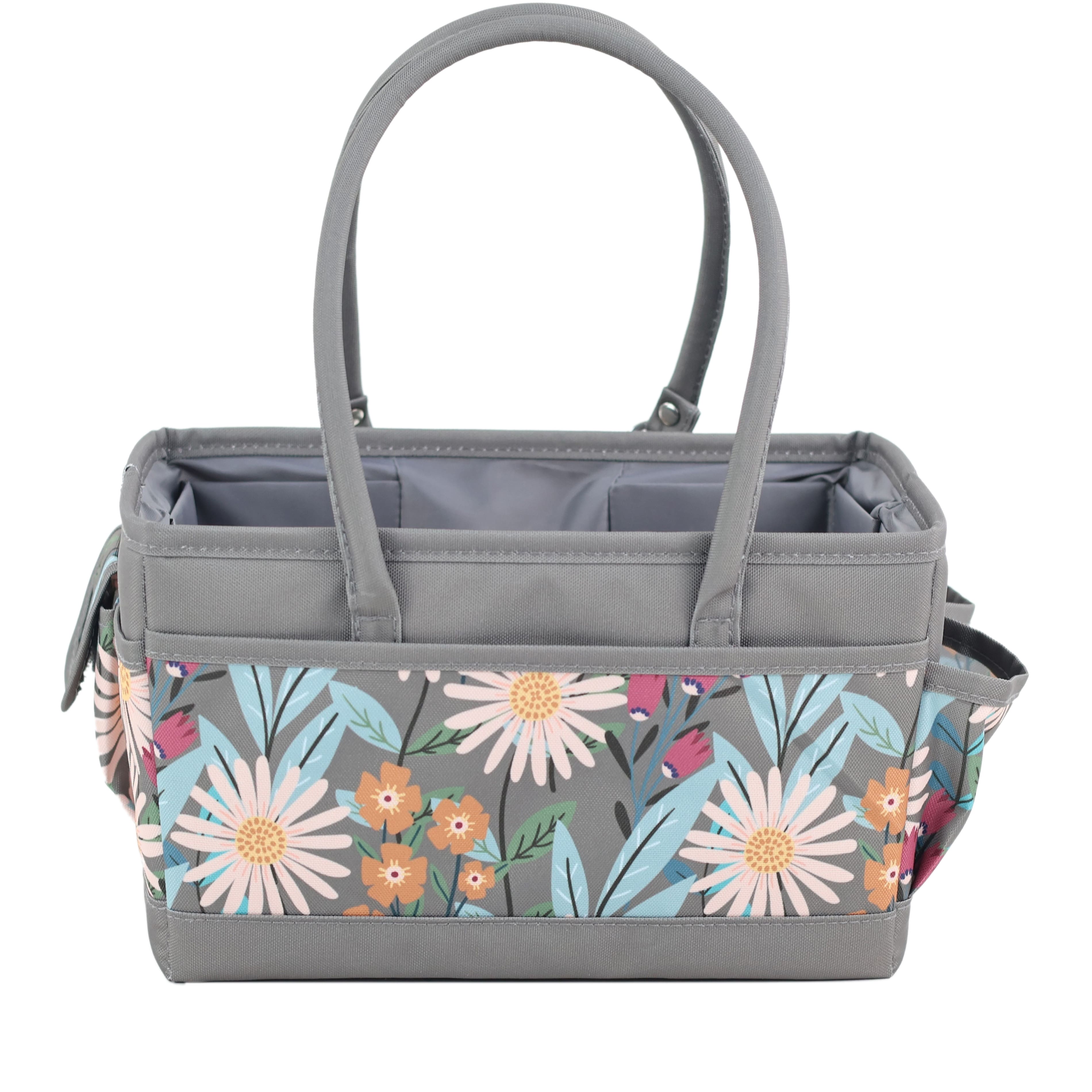 Everything Mary Daisy Floral Print Sewing Store & Tote Craft Organizer