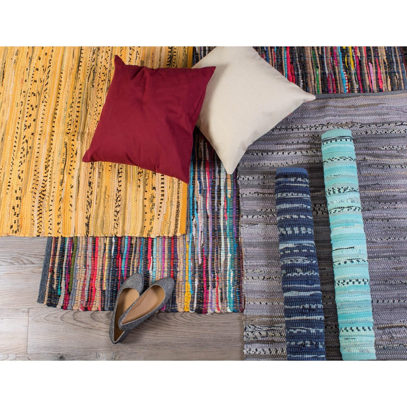 DII&#xAE; Multi Nautical Blue Rag Rug, 20&#x22; x 31.5&#x22;