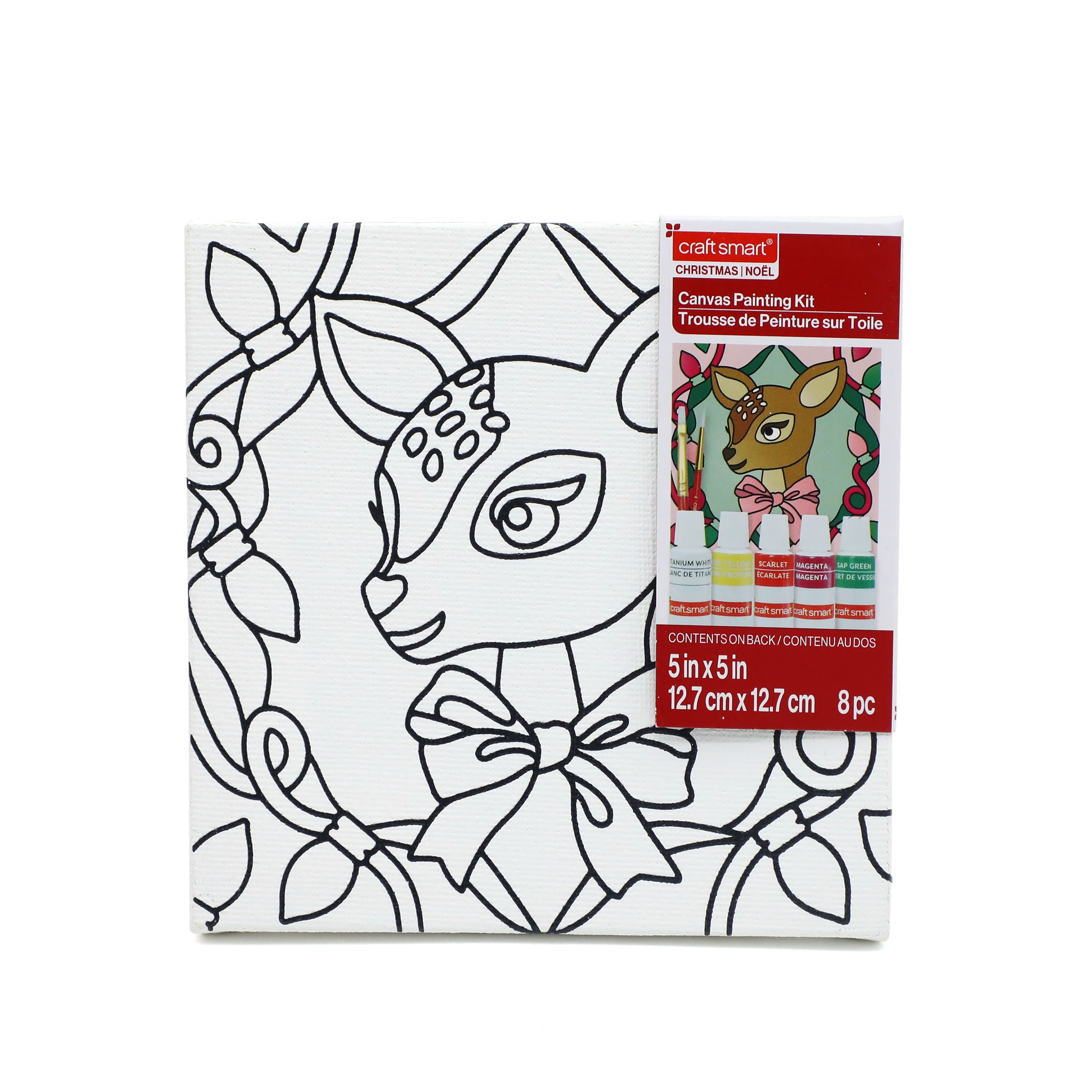5&#x22; x 5&#x22; Christmas Deer Canvas Painting Kit by Artist&#x27;s Loft&#x2122;