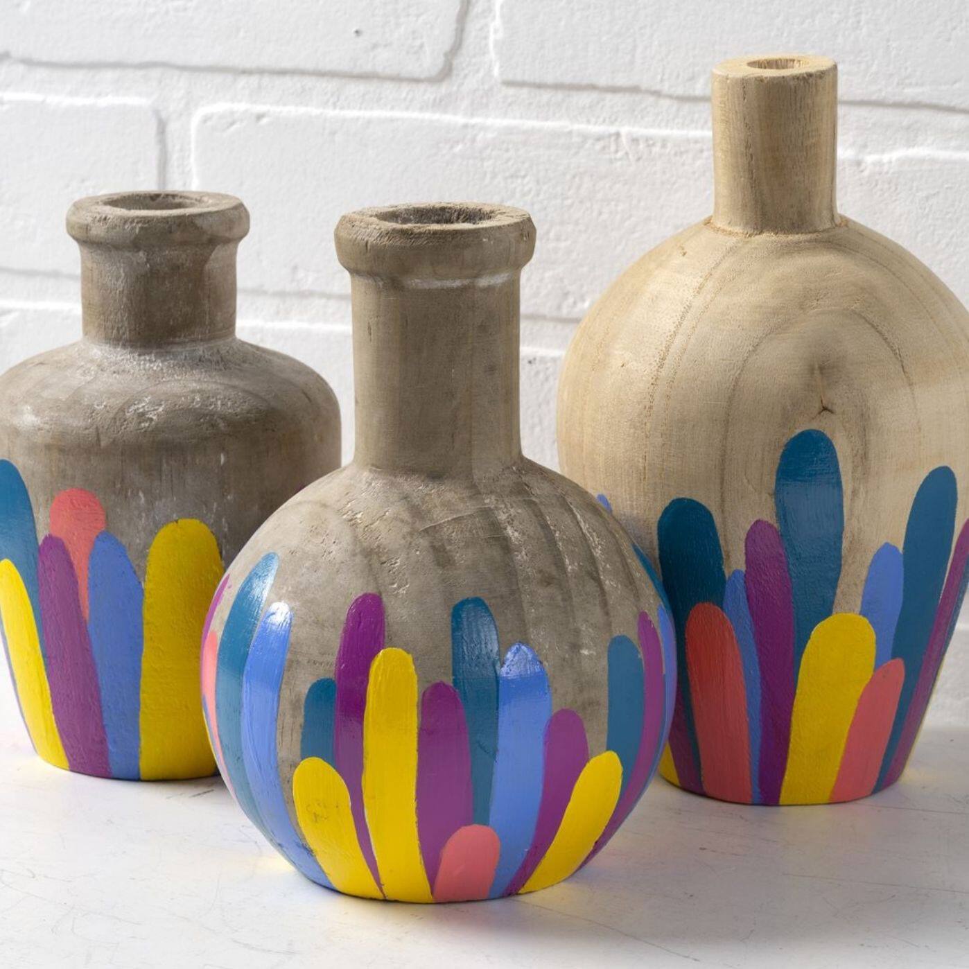 Cruches en bois brillant FolkArt