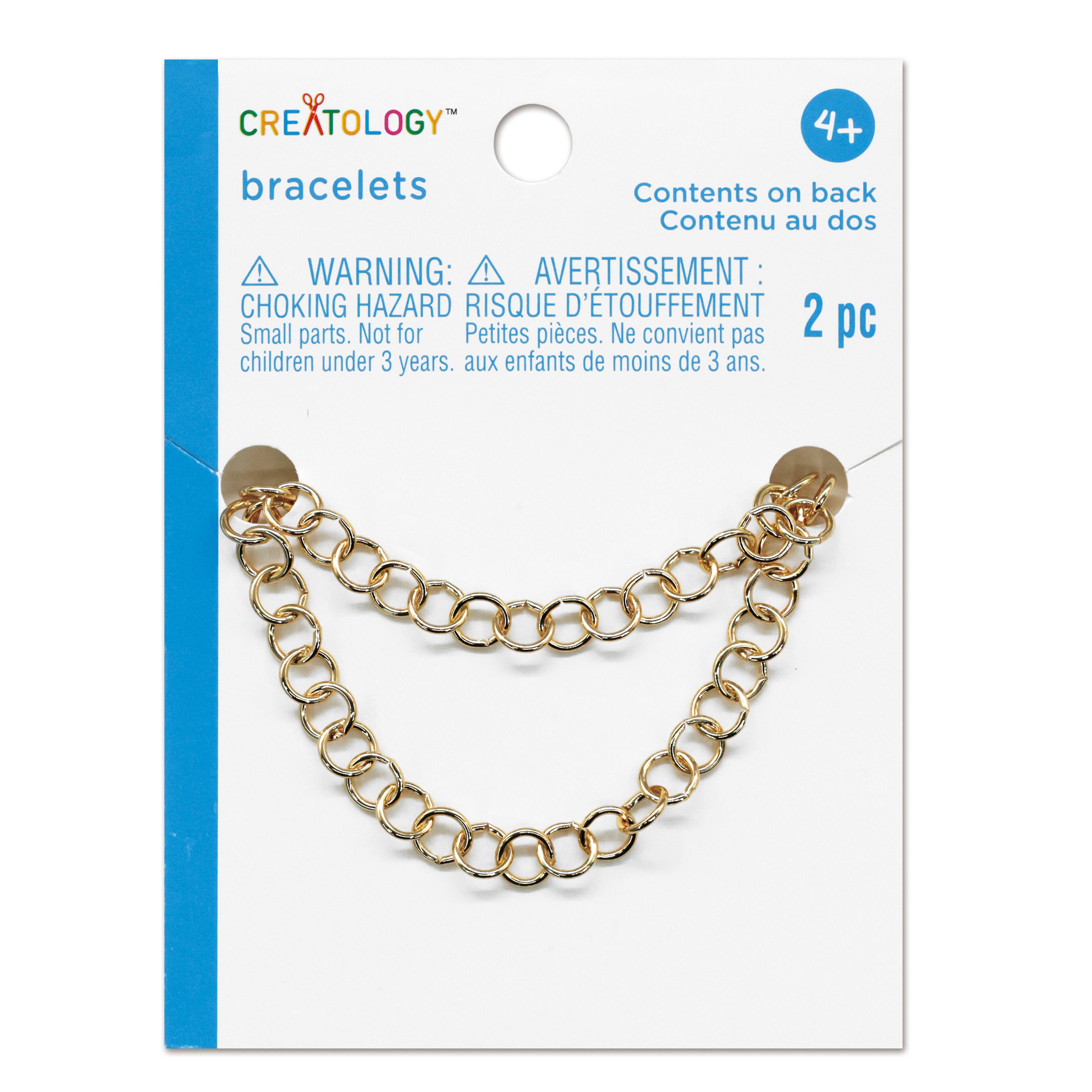 12 Packs: 2 ct. (24 total) Gold Chain Bracelets by Creatology&#x2122;