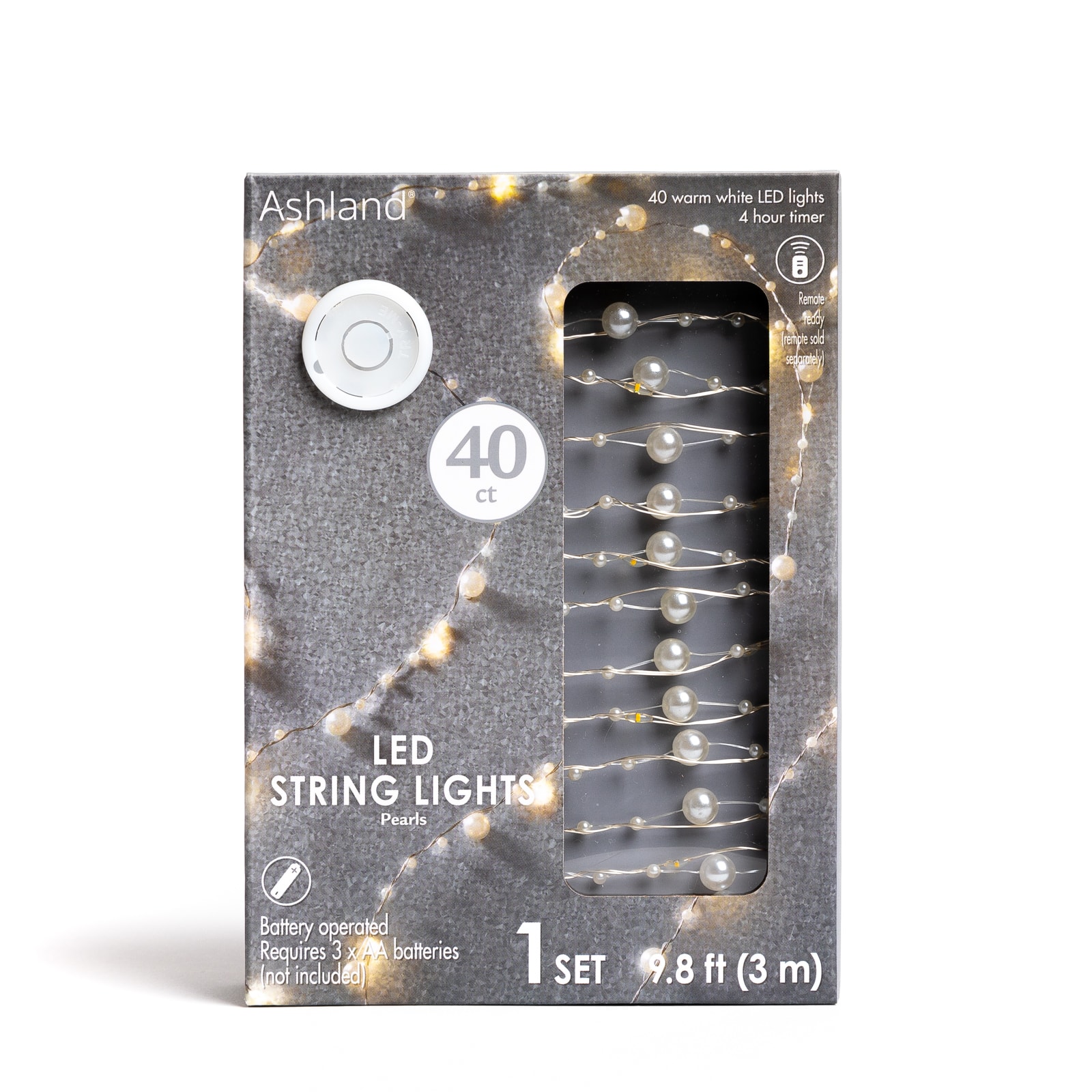 40ct. Warm White Pearl LED String Lights by Ashland&#xAE;