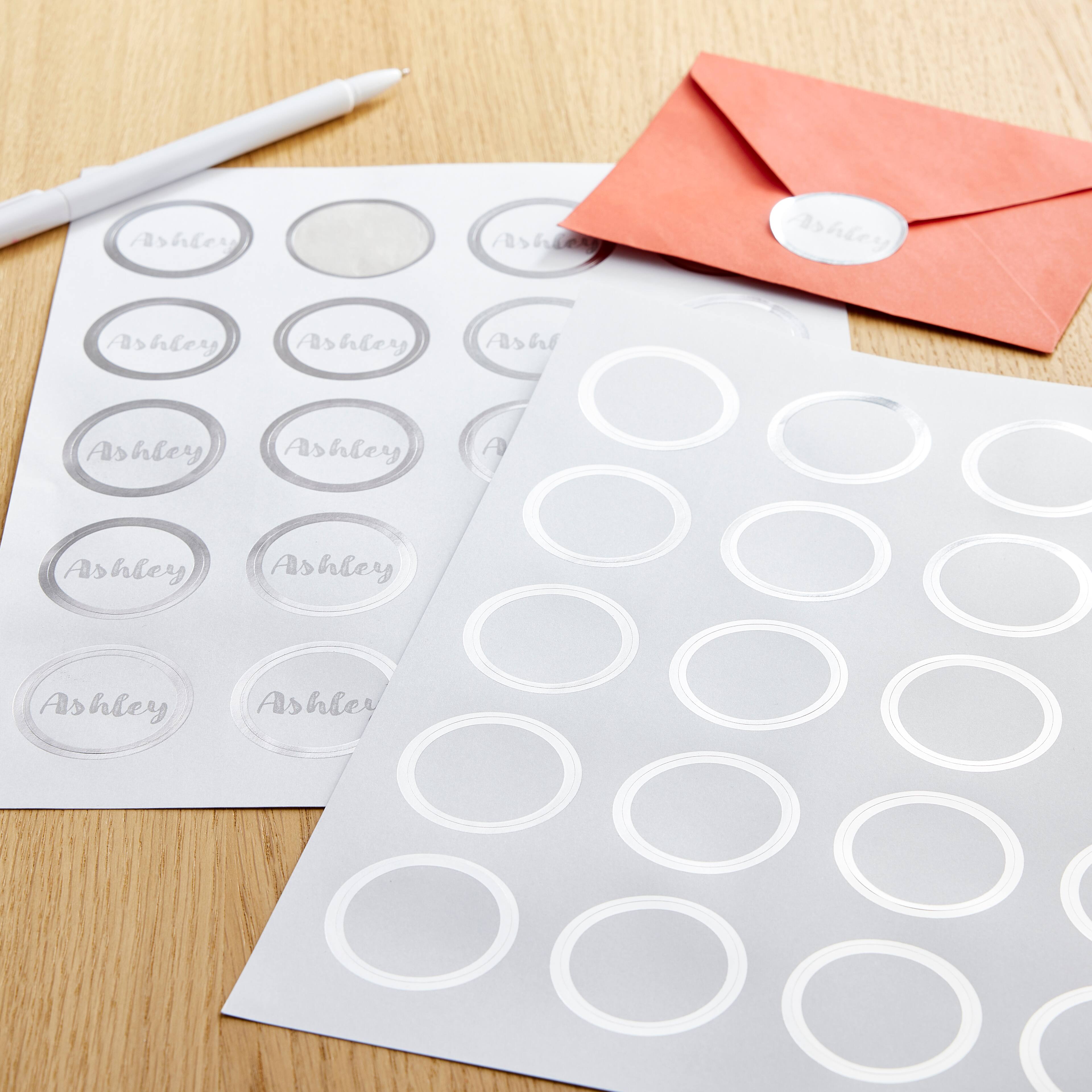 12 Packs: 160 ct. (1,920 total) Silver Border Round Label Stickers by Recollections&#x2122;