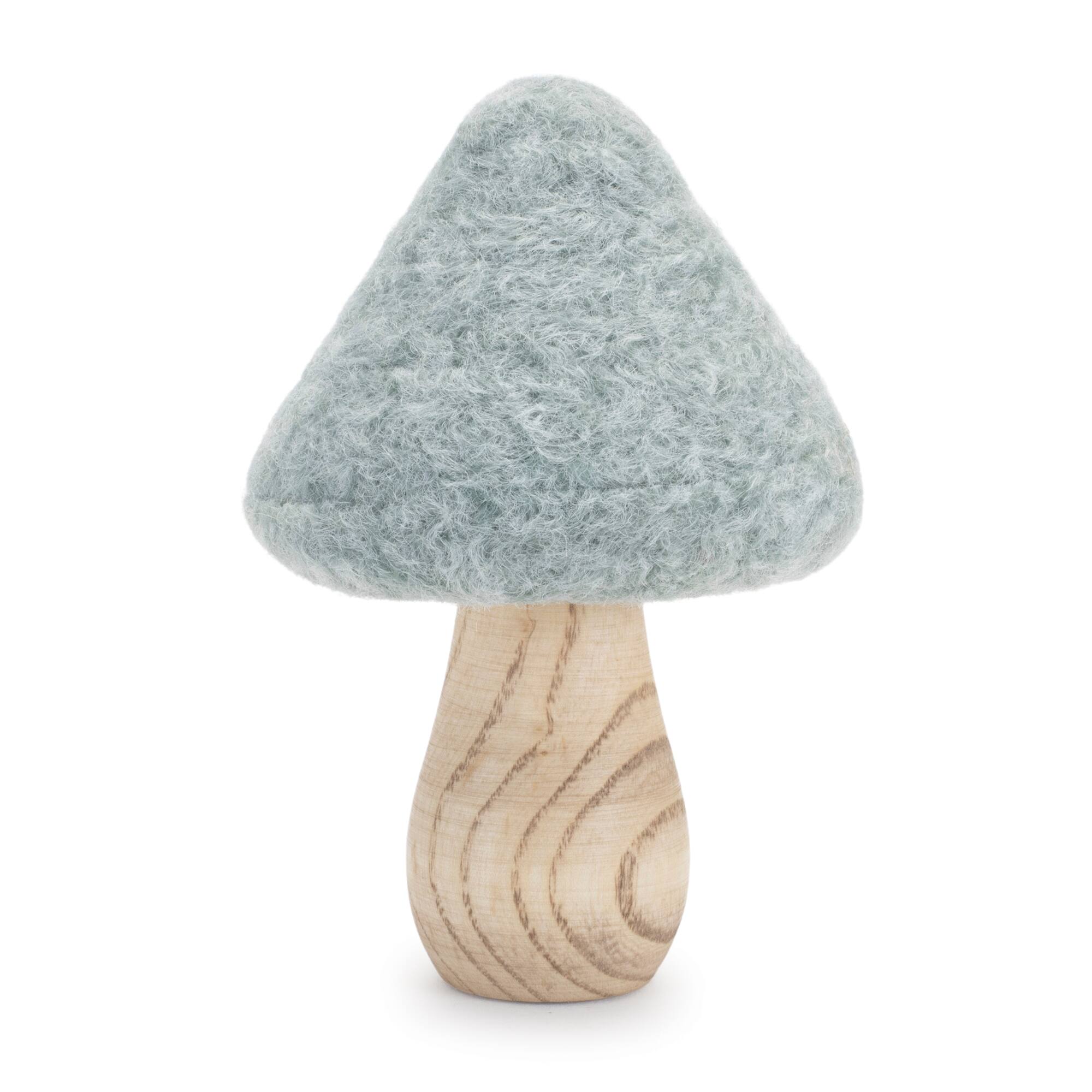 4.25&#x22; Felt &#x26; Wood Mushroom D&#xE9;cor Set