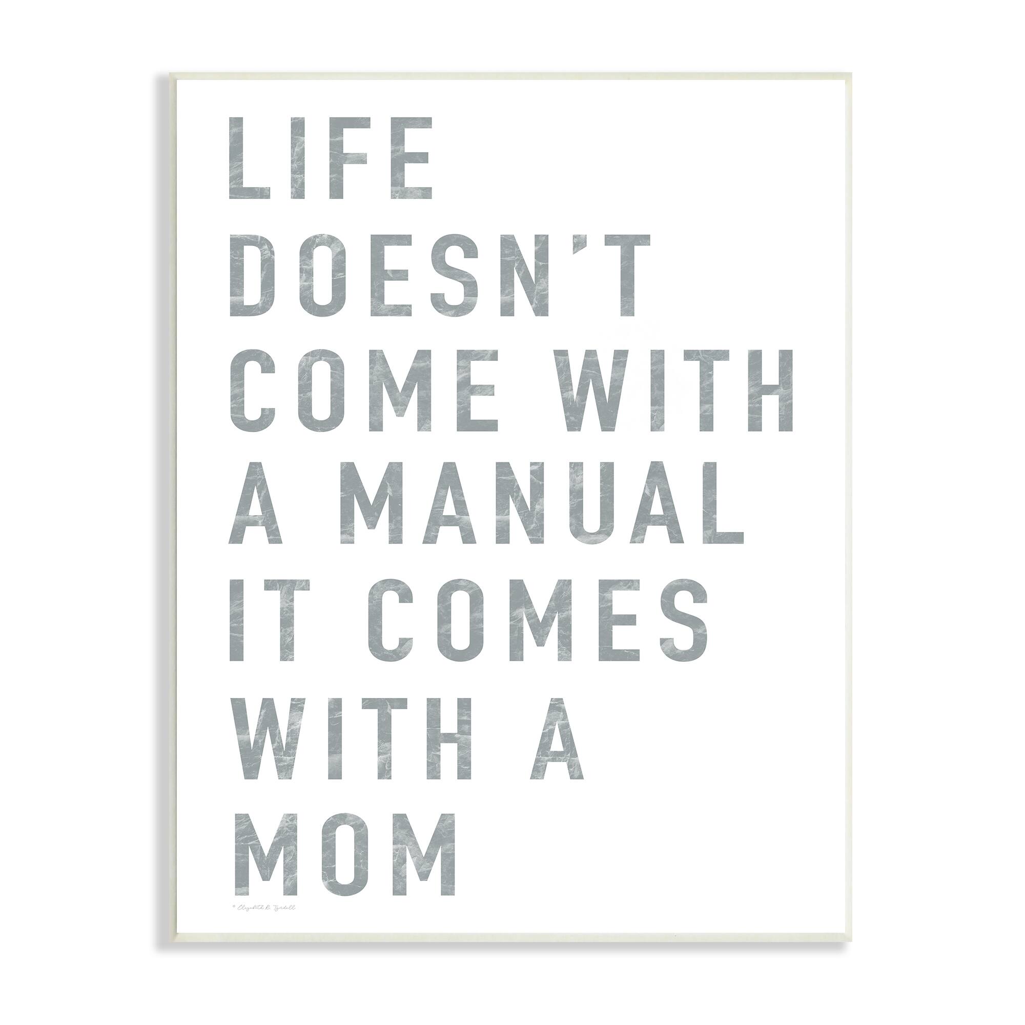 Stupell Industries Doesn't Come With Manual Mom Appreciation Phrase Grey Text Wall Plaque