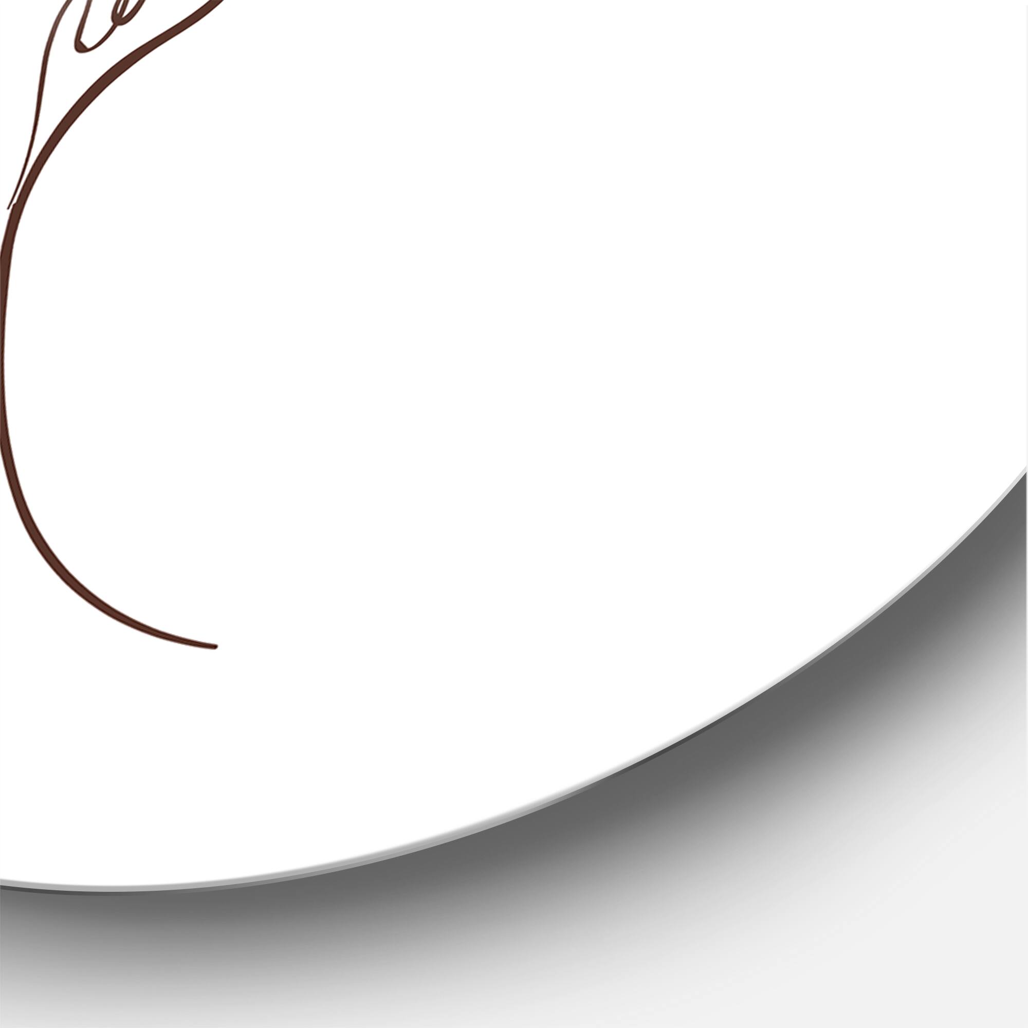 Designart - One Line Portrait of African American Woman III - Modern Metal Circle Wall Art