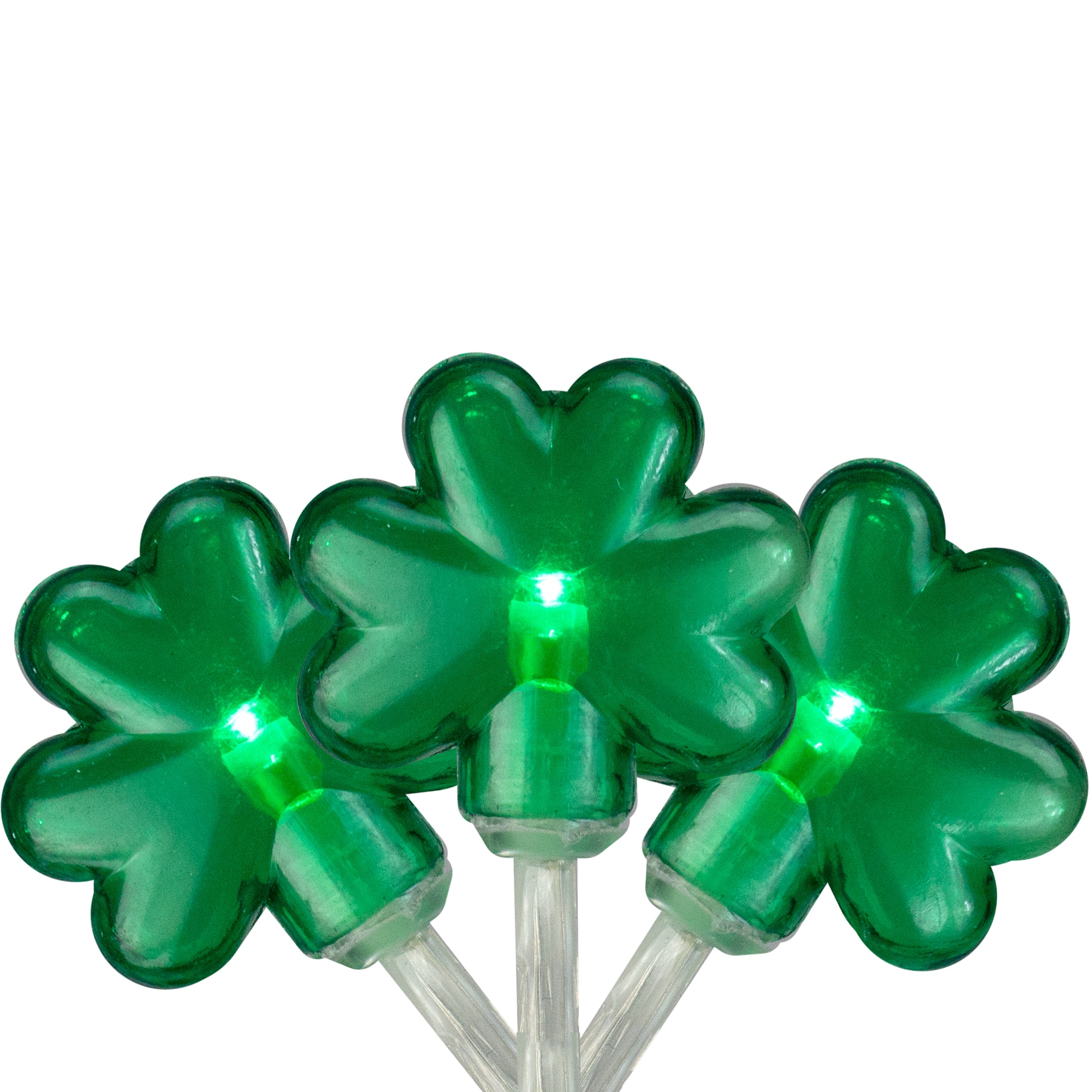 20ct. Green LED Mini St Patrick&#x27;s Day Shamrock Lights with Timer