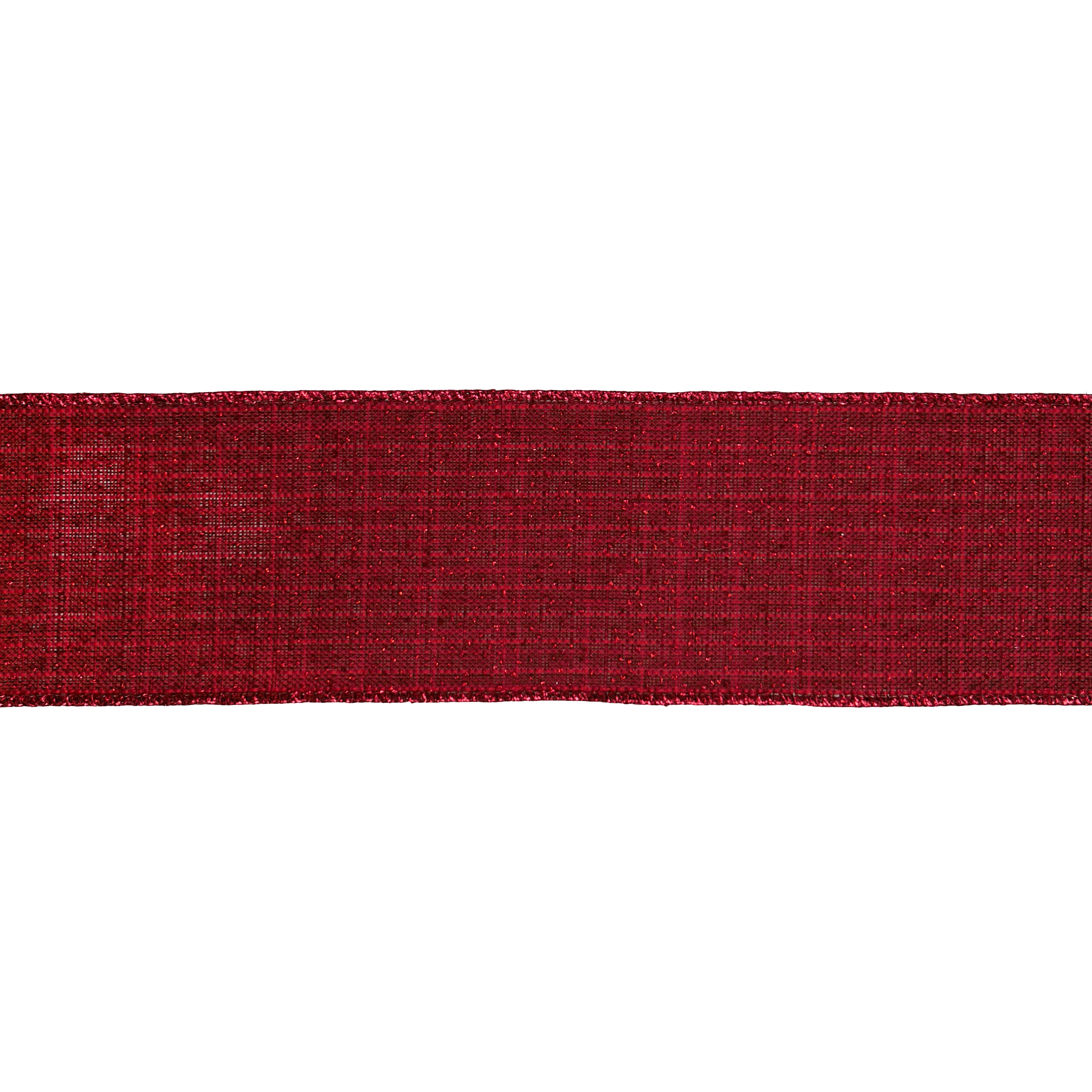 2.5&#x22; x 20ft. Burgundy Wired Faux Linen Ribbon by Celebrate It&#xAE;