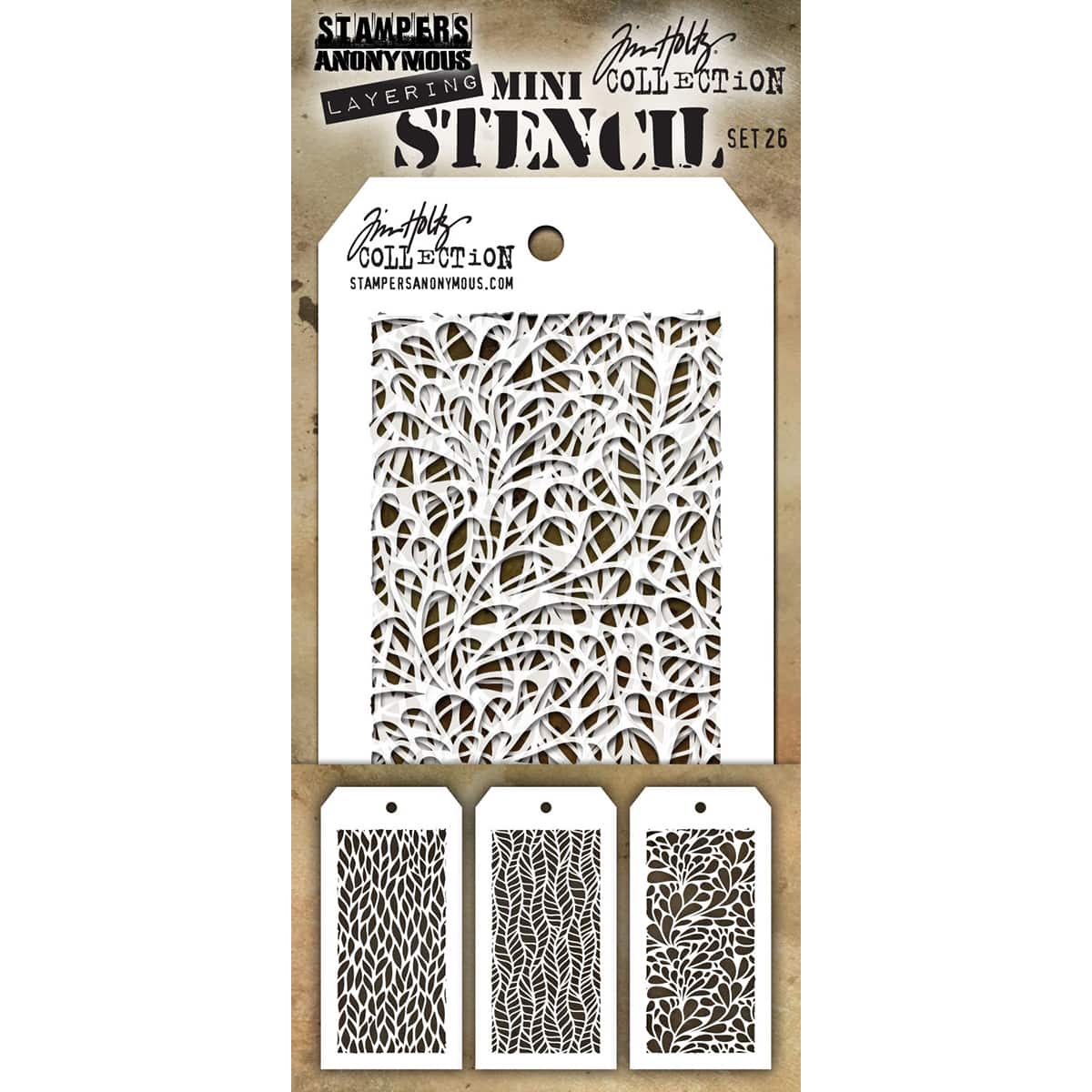 Stampers Anonymous Tim Holtz&#xAE; Mini #26 Layering Stencil Set