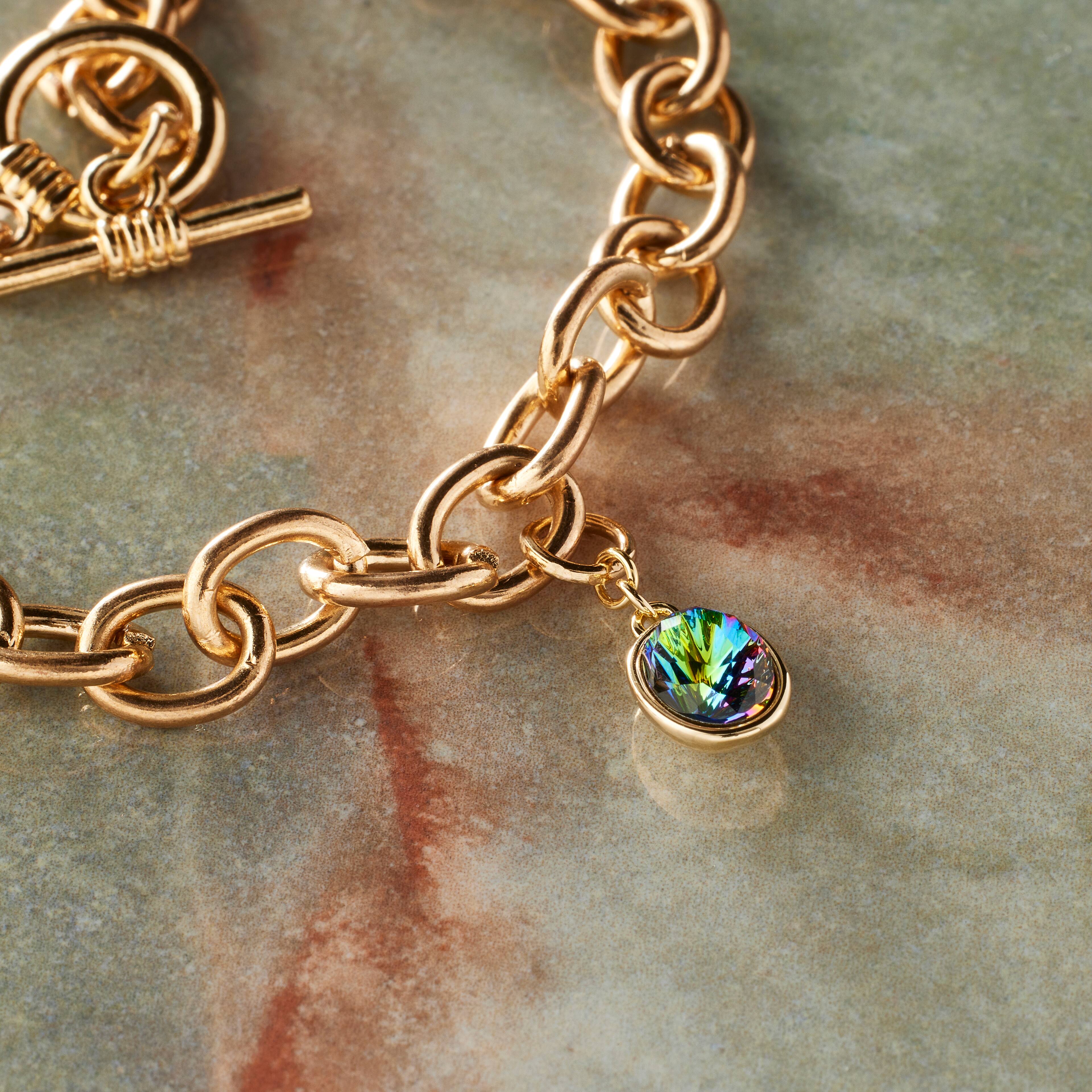 Austrian Crystal 14K Gold Plated Vitrail Oval Charm by Bead Landing&#x2122;