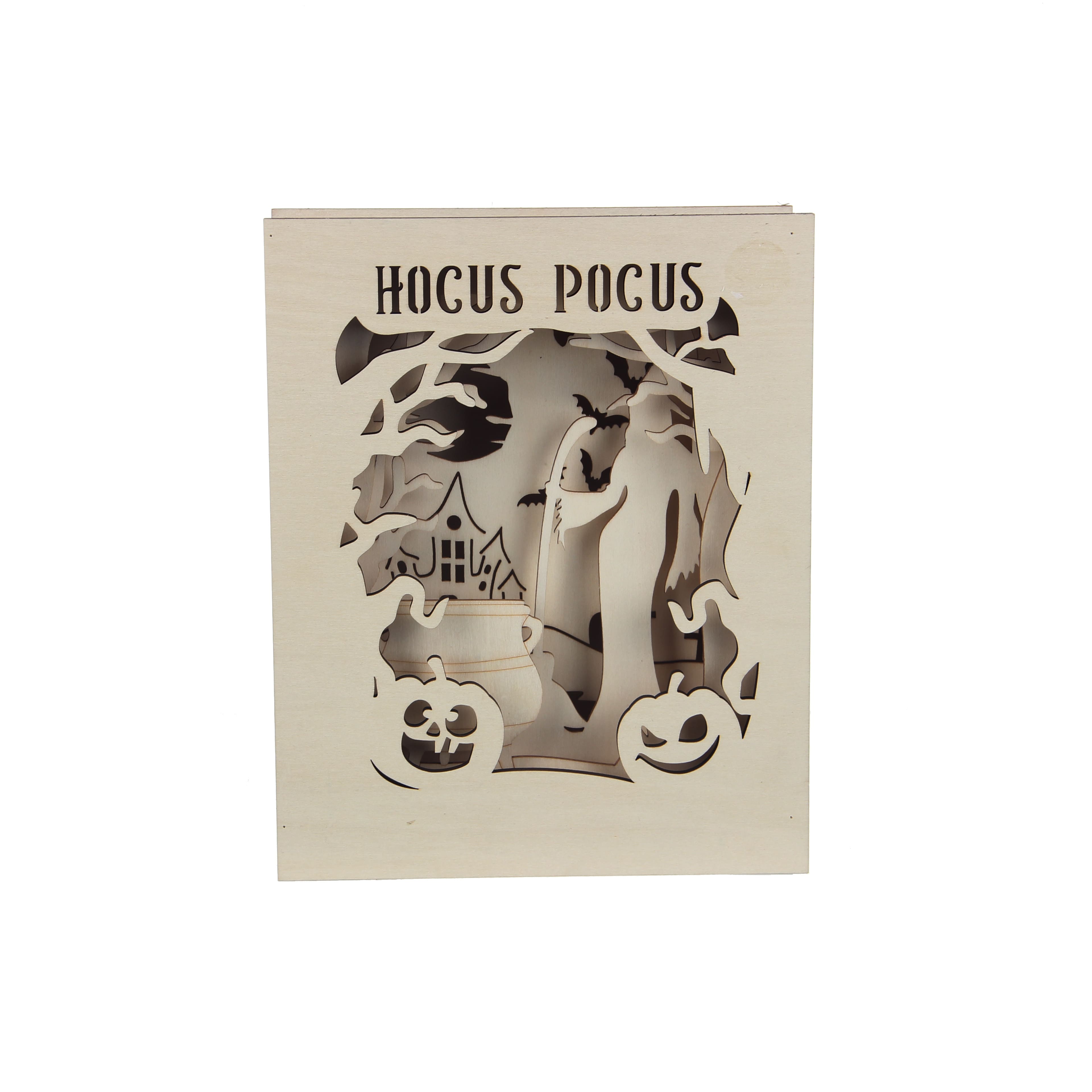 8.5&#x22; Hocus Pocus Book DIY LED Plywood D&#xE9;cor by Make Market&#xAE;