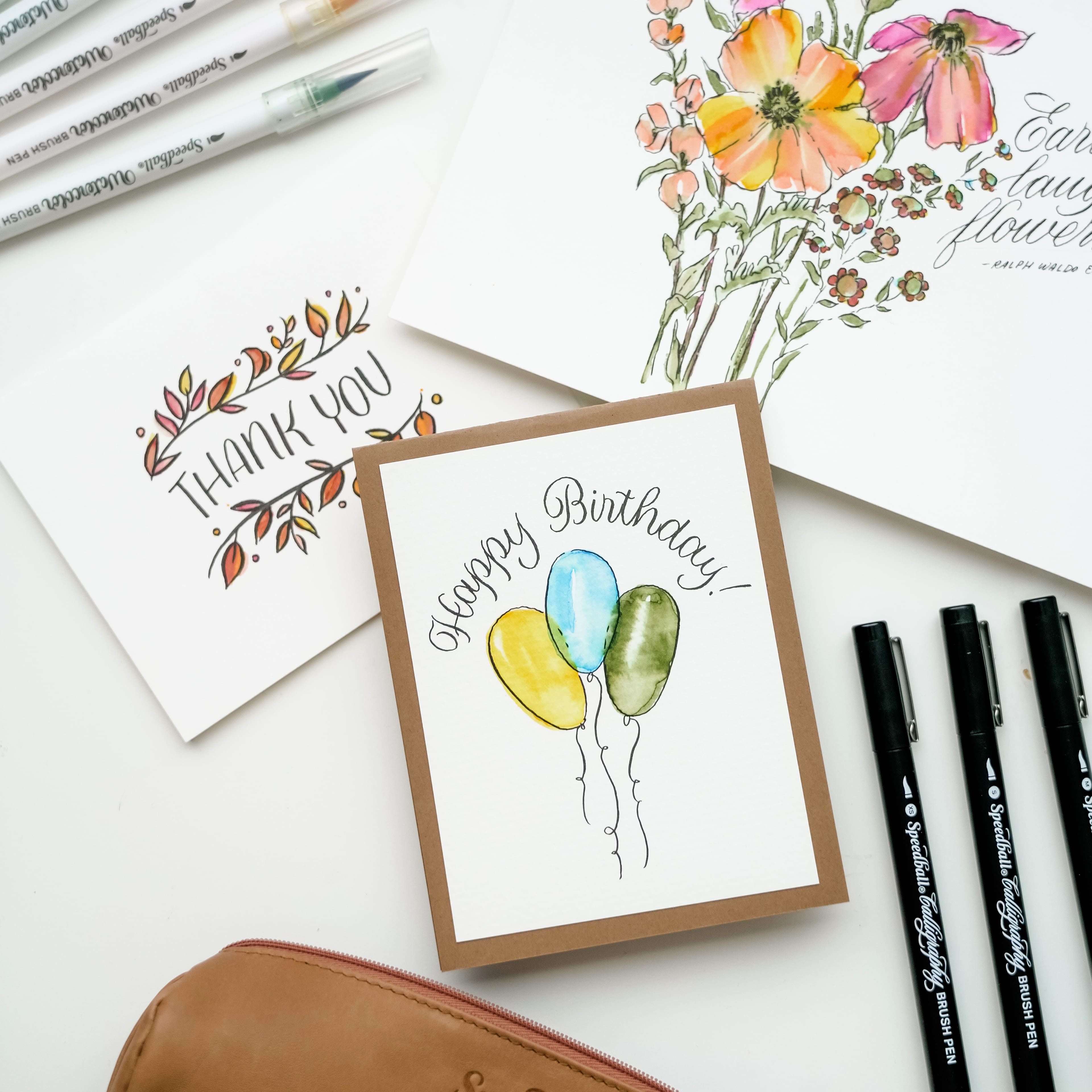 Speedball® Hand-Lettering Calligraphy & Watercolor Brush Marker Set