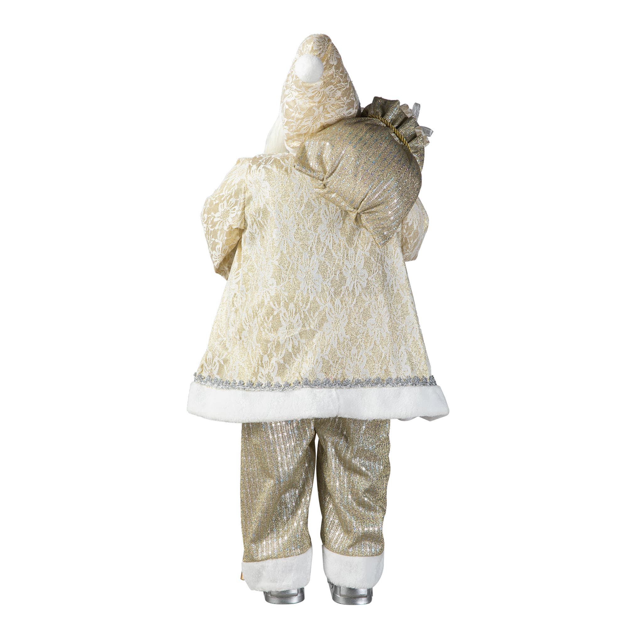 Glitzhome&#xAE; 35.5&#x22; Faux Fur Elegant Christmas Santa Figurine