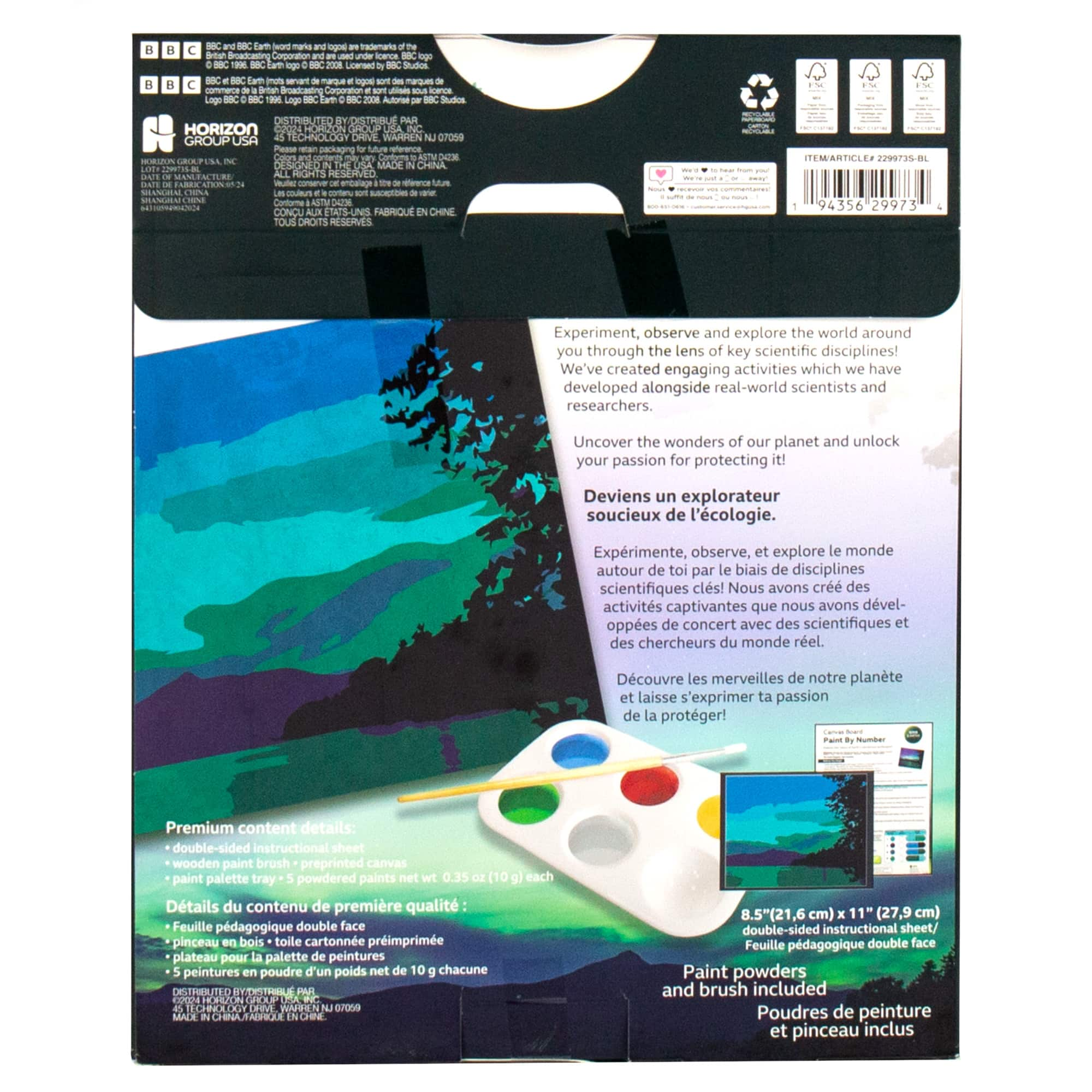 BBC Earth Canvas Board Landscape Paint by Number