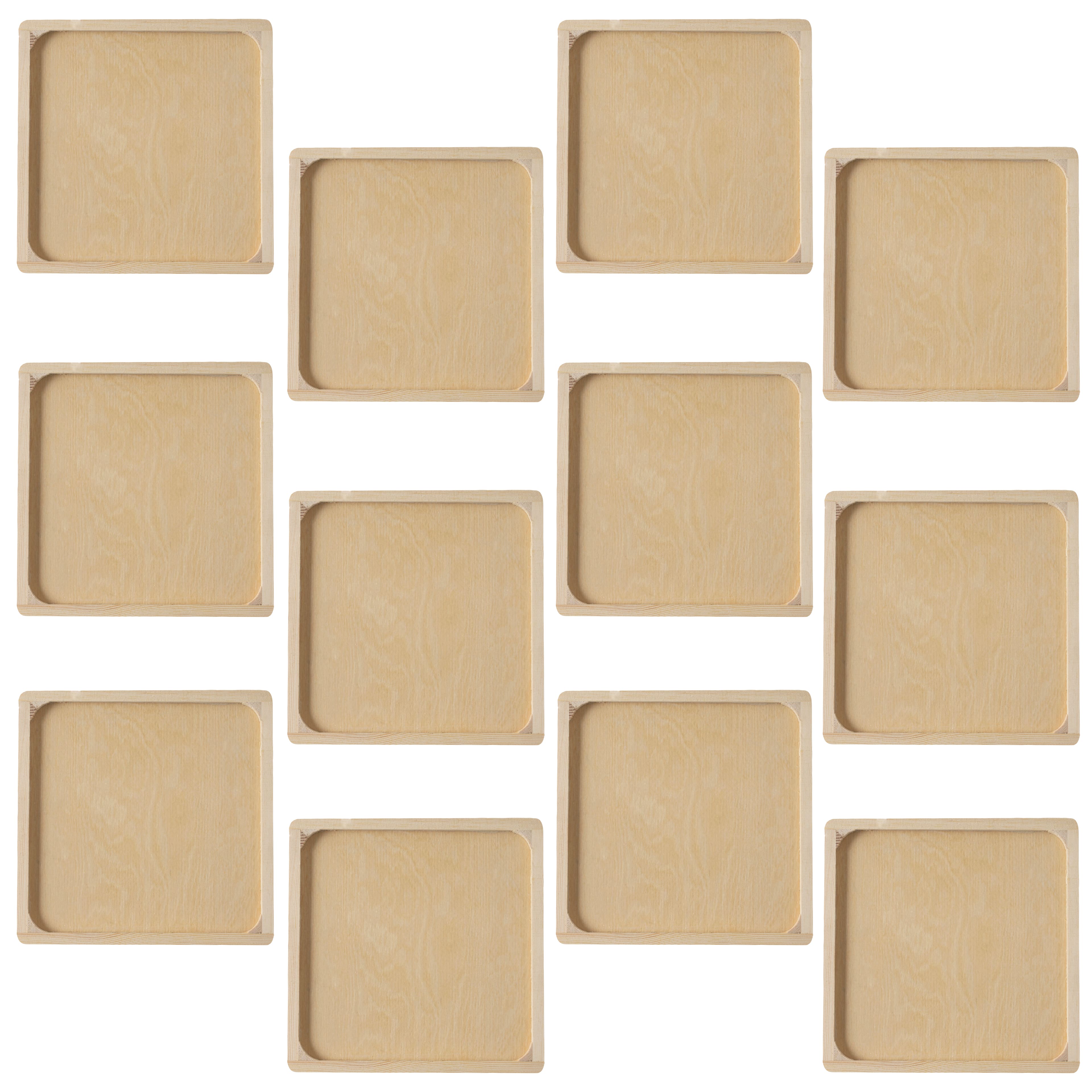 12 Pack: 8.75" Square Mosaic Wood Plaque by Make Market®