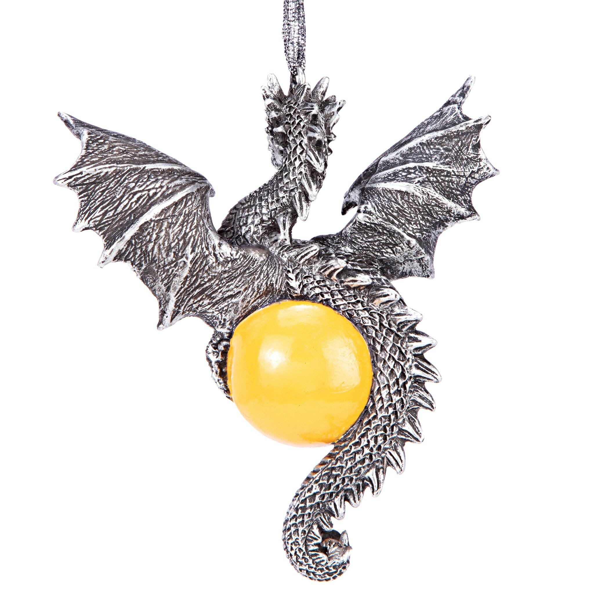 Design Toscano Dragon Defender of the Ancient Amulet 2022 Gothic Ornaments, 3ct.