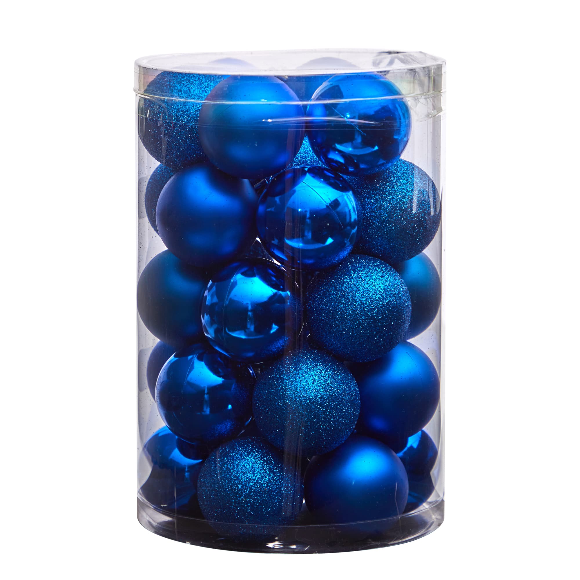 30ct. 2.5" Blue Shatterproof Christmas Ornaments