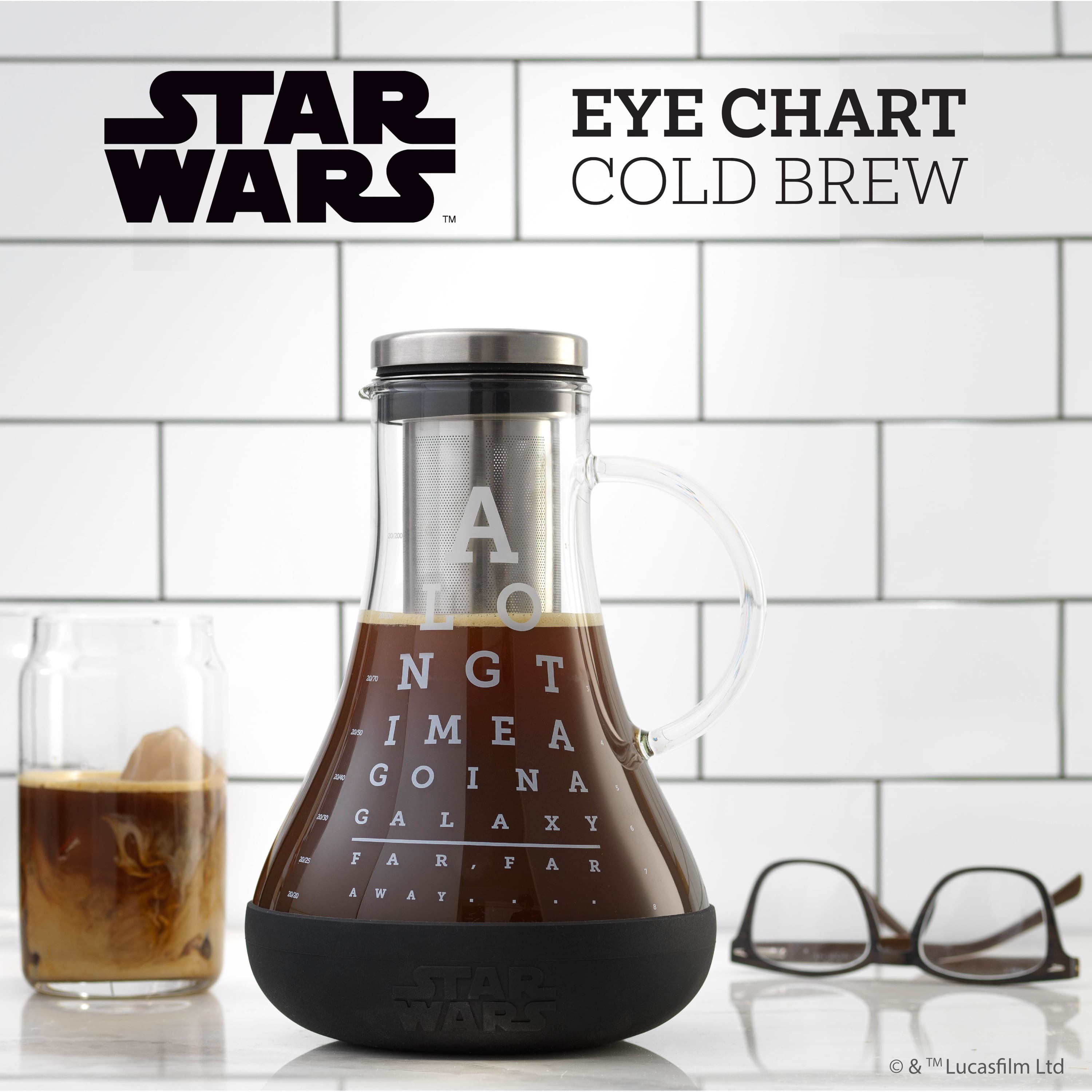 JoyJolt&#xAE; Star Wars&#x2122;&#xA0;48oz. Eye Chart Cold Brew Glass Pitcher