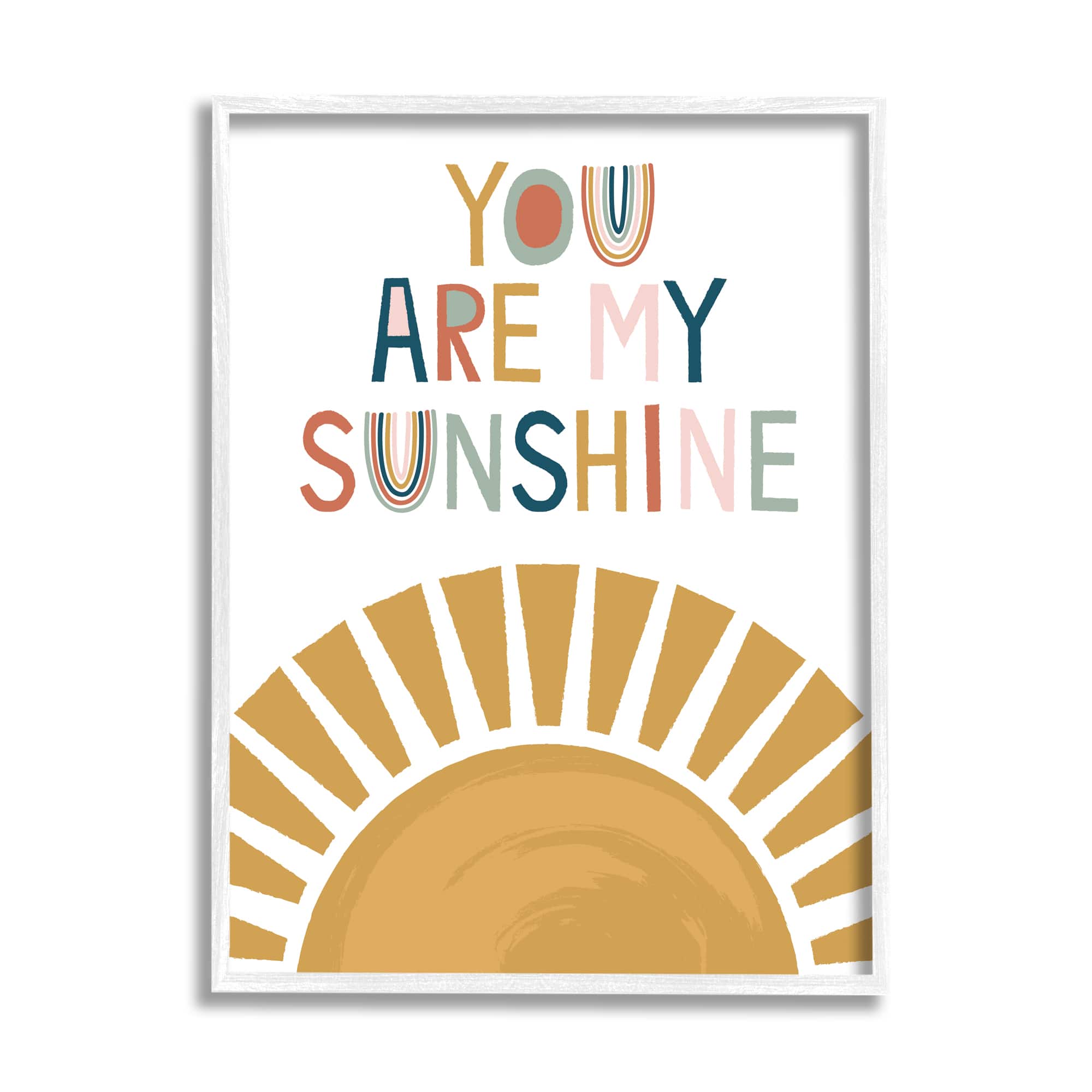 Stupell Industries You Are My Sunshine Phrase Children&#x27;s Sun Rise Framed Wall Art
