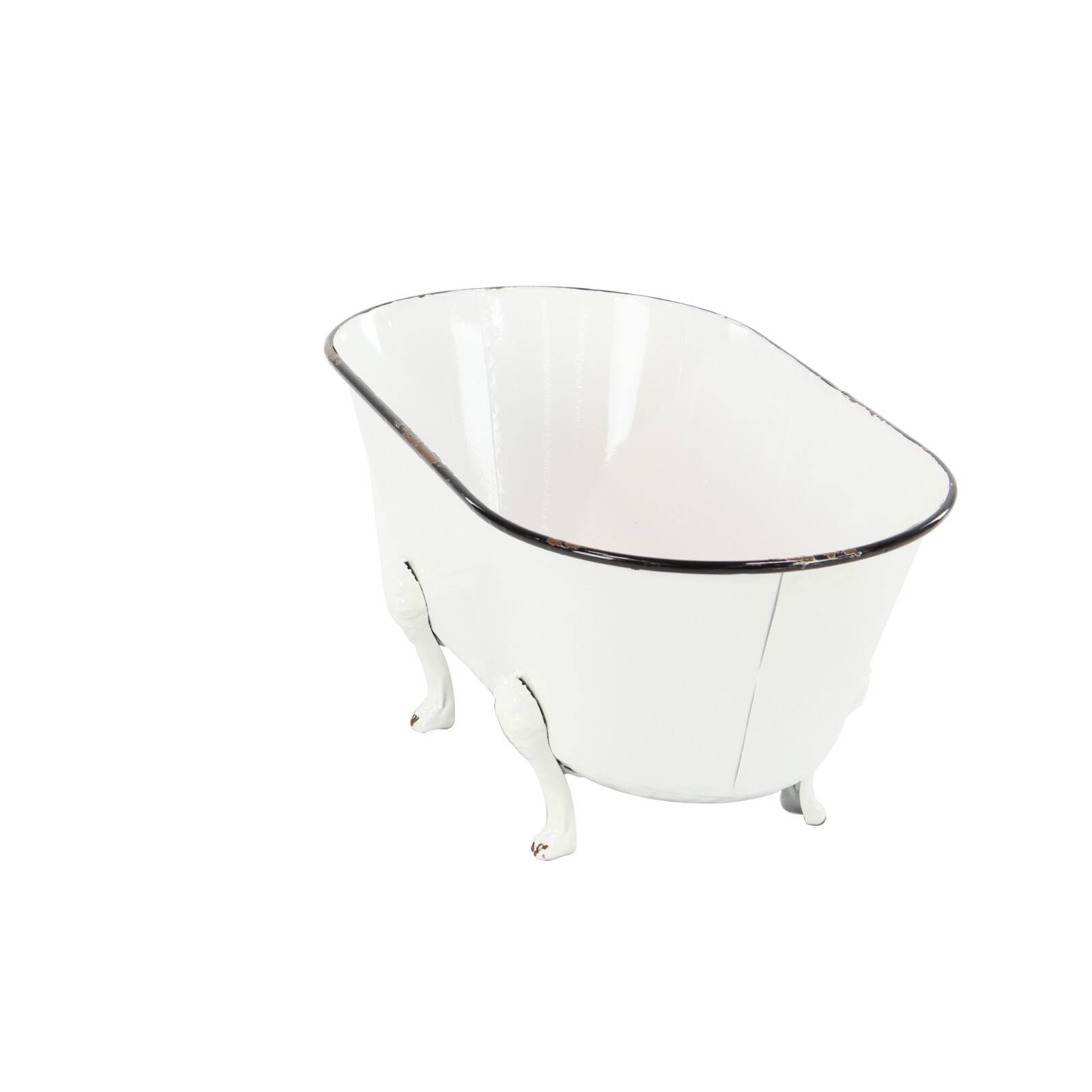 20&#x22; White Metal Farmhouse Planter