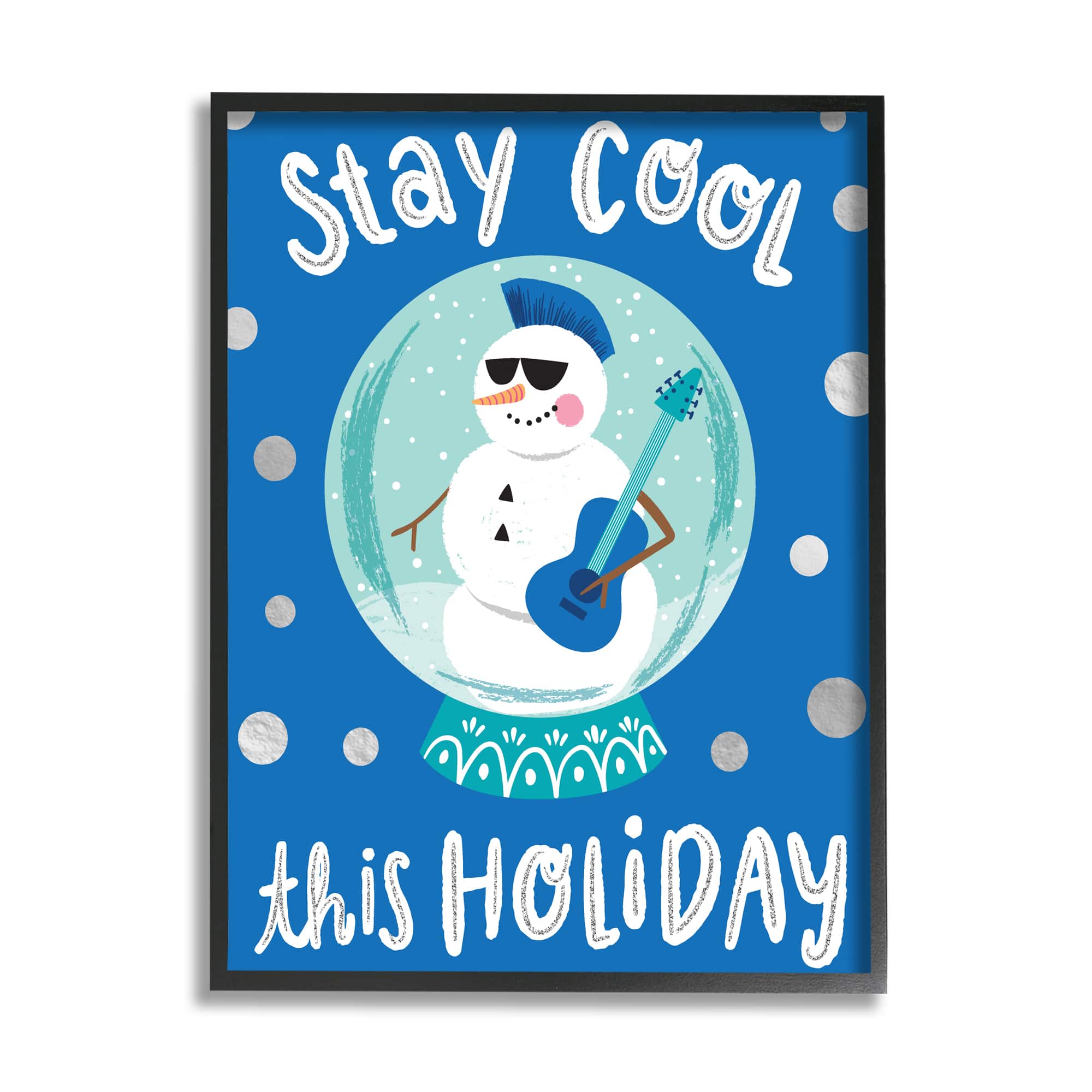 Stupell Industries Stay Cool This Holiday Musician Snowman Framed Giclee Art