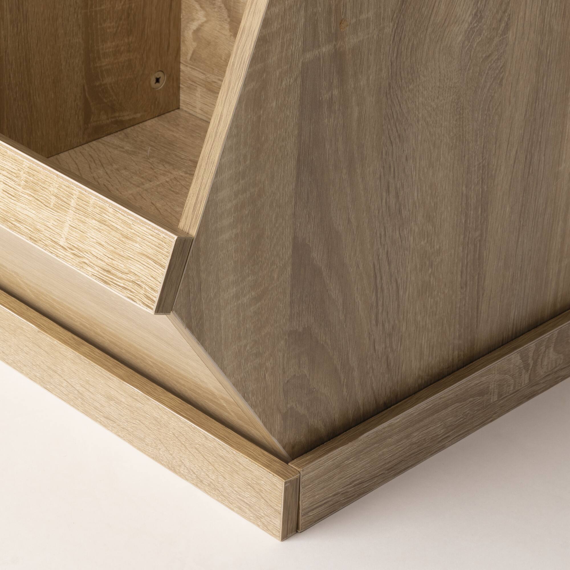 32&#x22; Oak Shoe Rack Bench Storage Unit