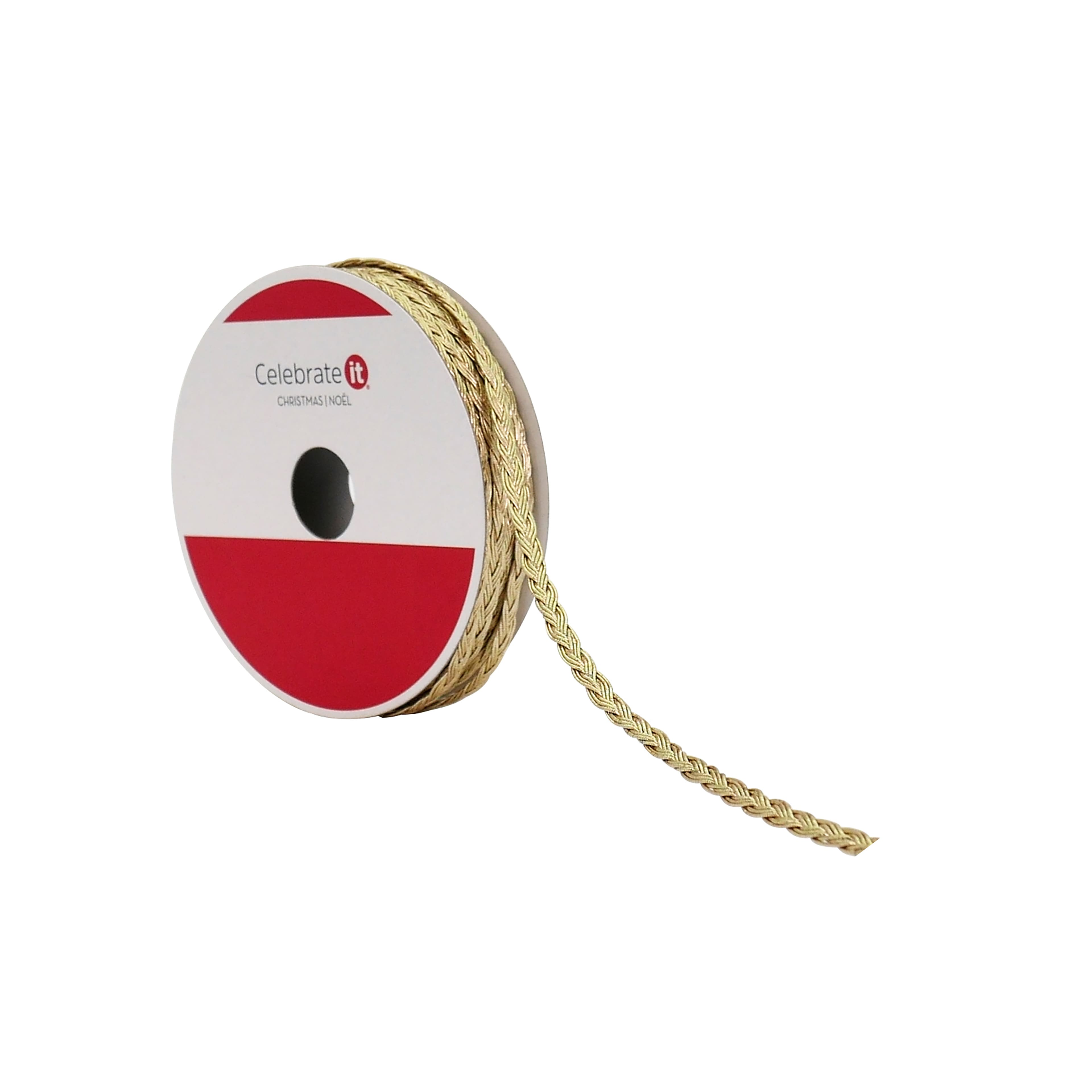 1/5&#x22; x 30ft. Gold Braid Trim Ribbon by Celebrate It&#xAE;