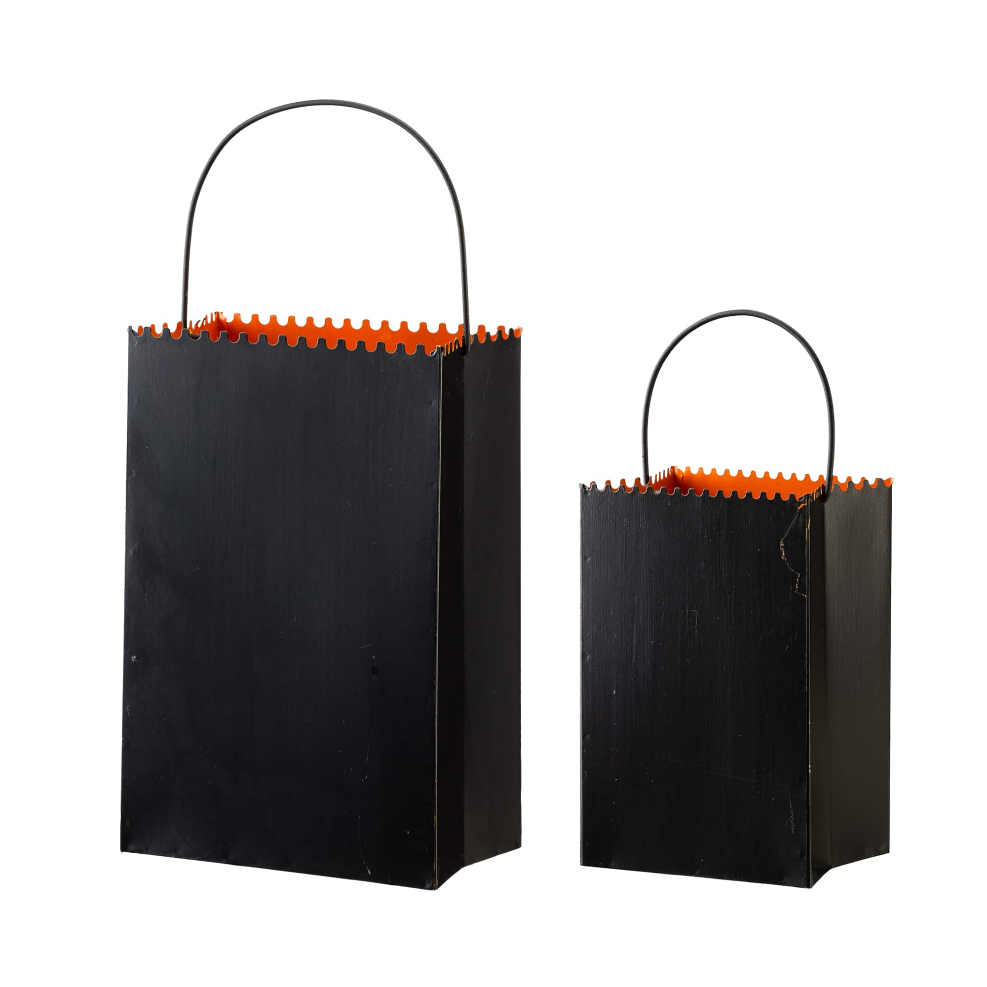 Glitzhome® Halloween Trick or Treat Metal Bucket Set