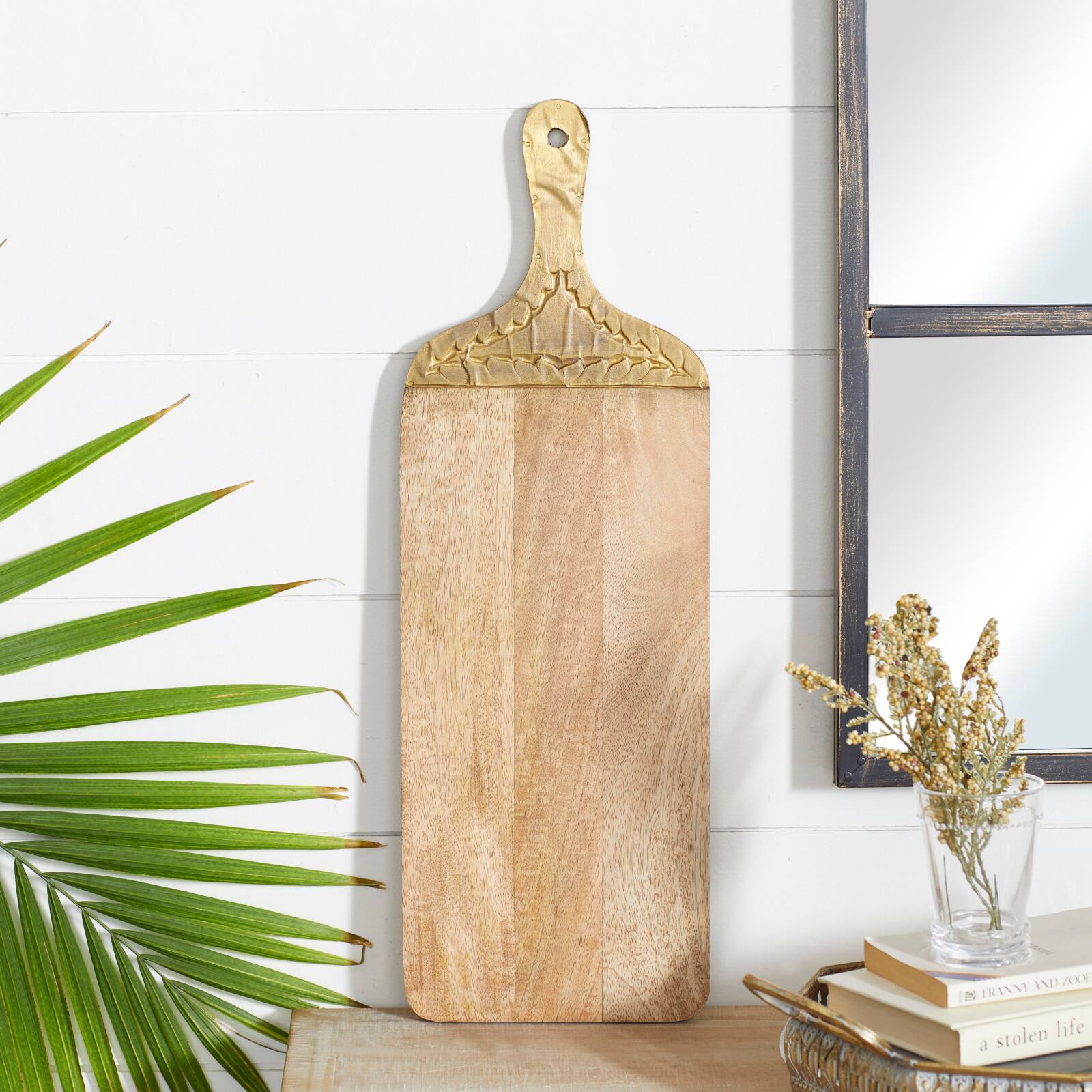 23&#x22; x 8&#x22; Brown Wood Natural Decorative Cutting Board