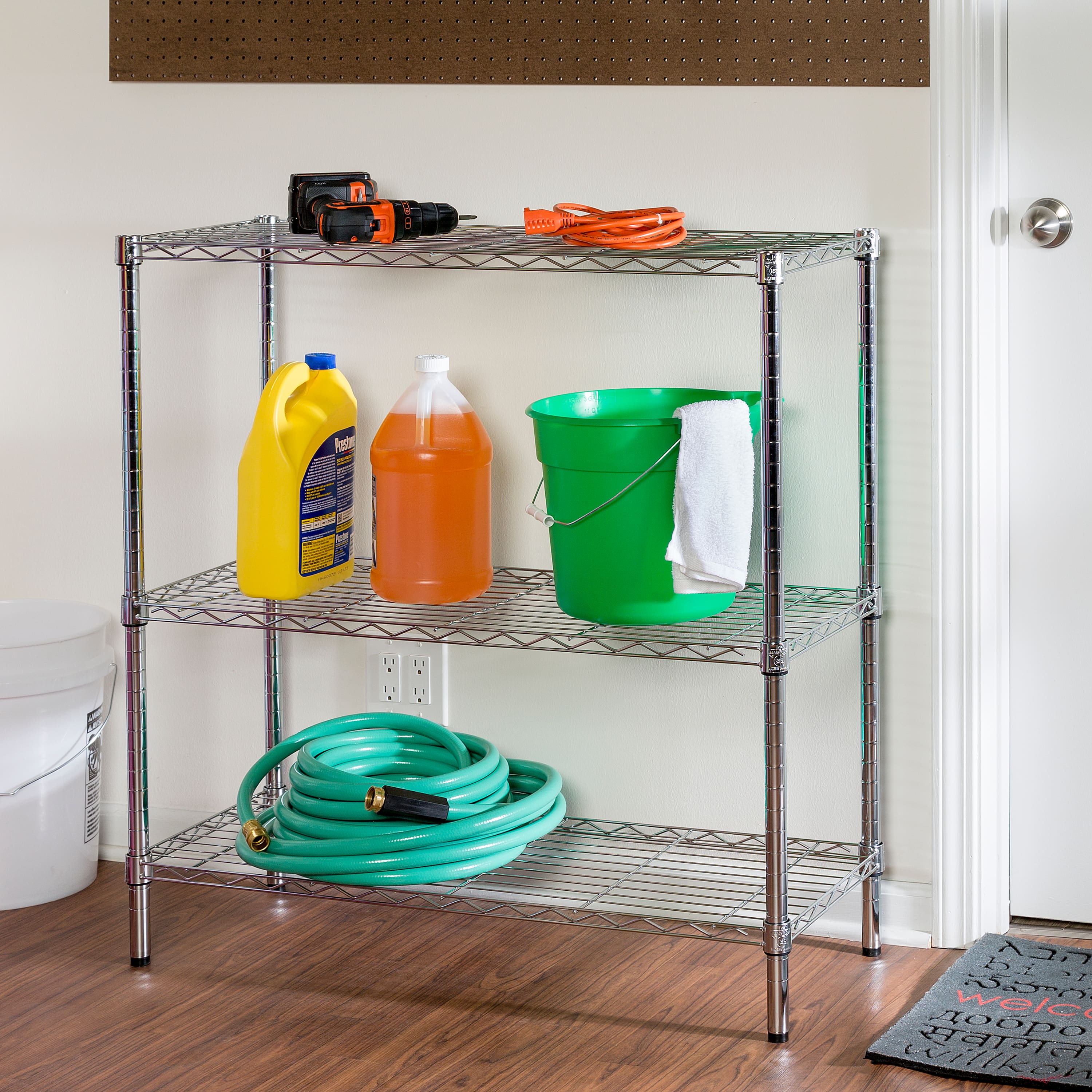 Honey Can Do Chrome 3-Tier Heavy-Duty Adjustable Shelf Storage Unit