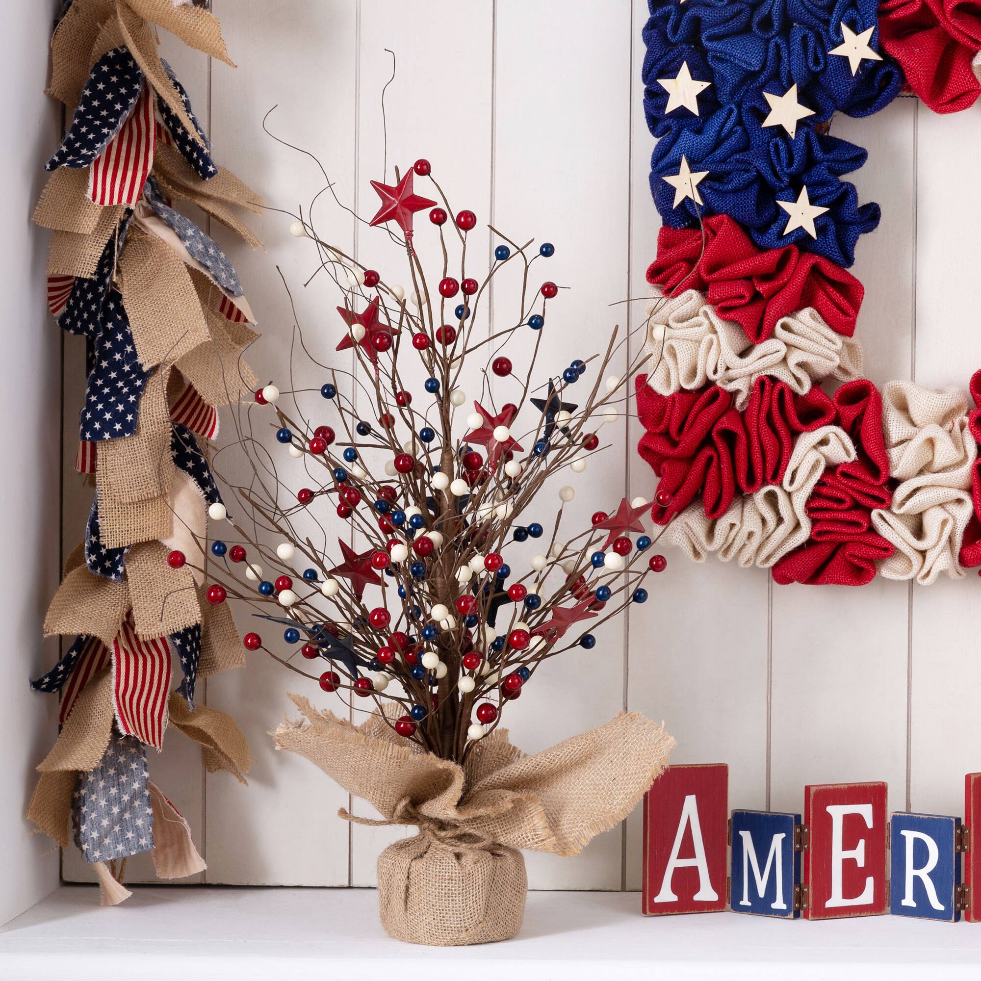 Glitzhome® 20" American Berry Table Tree