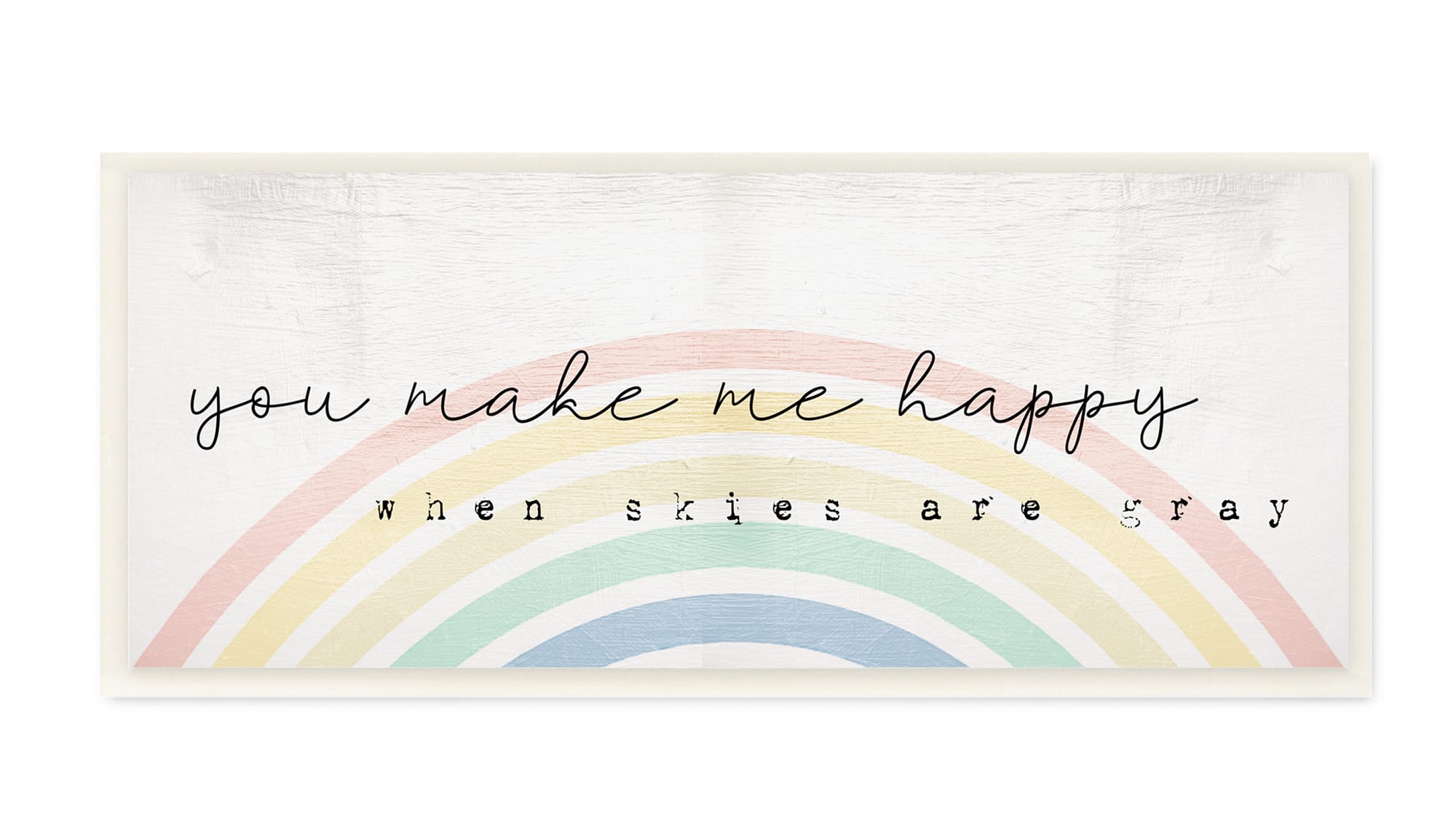 Stupell Industries You Make Me Happy Quote Rustic Rainbow Arches, 7" x 17"