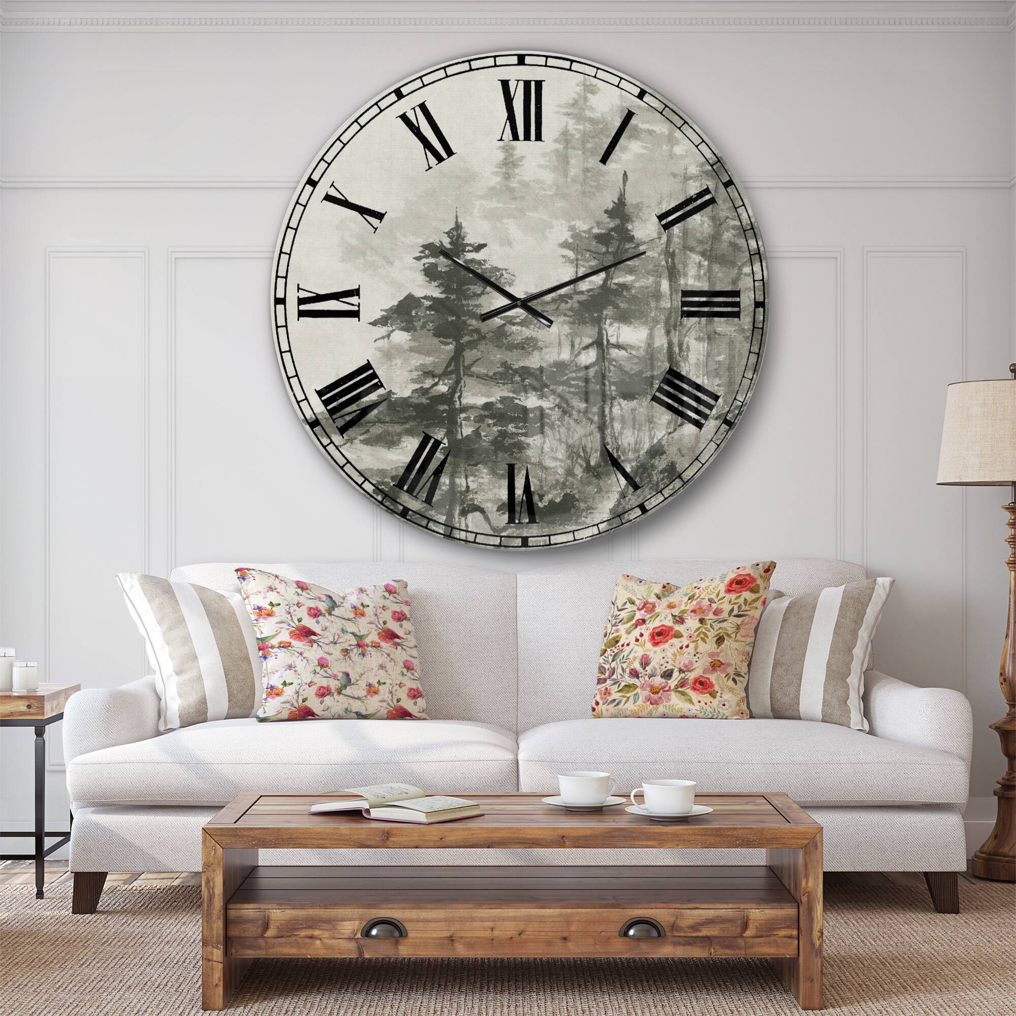 Designart 'Asian Forest Cabin Wall Clock