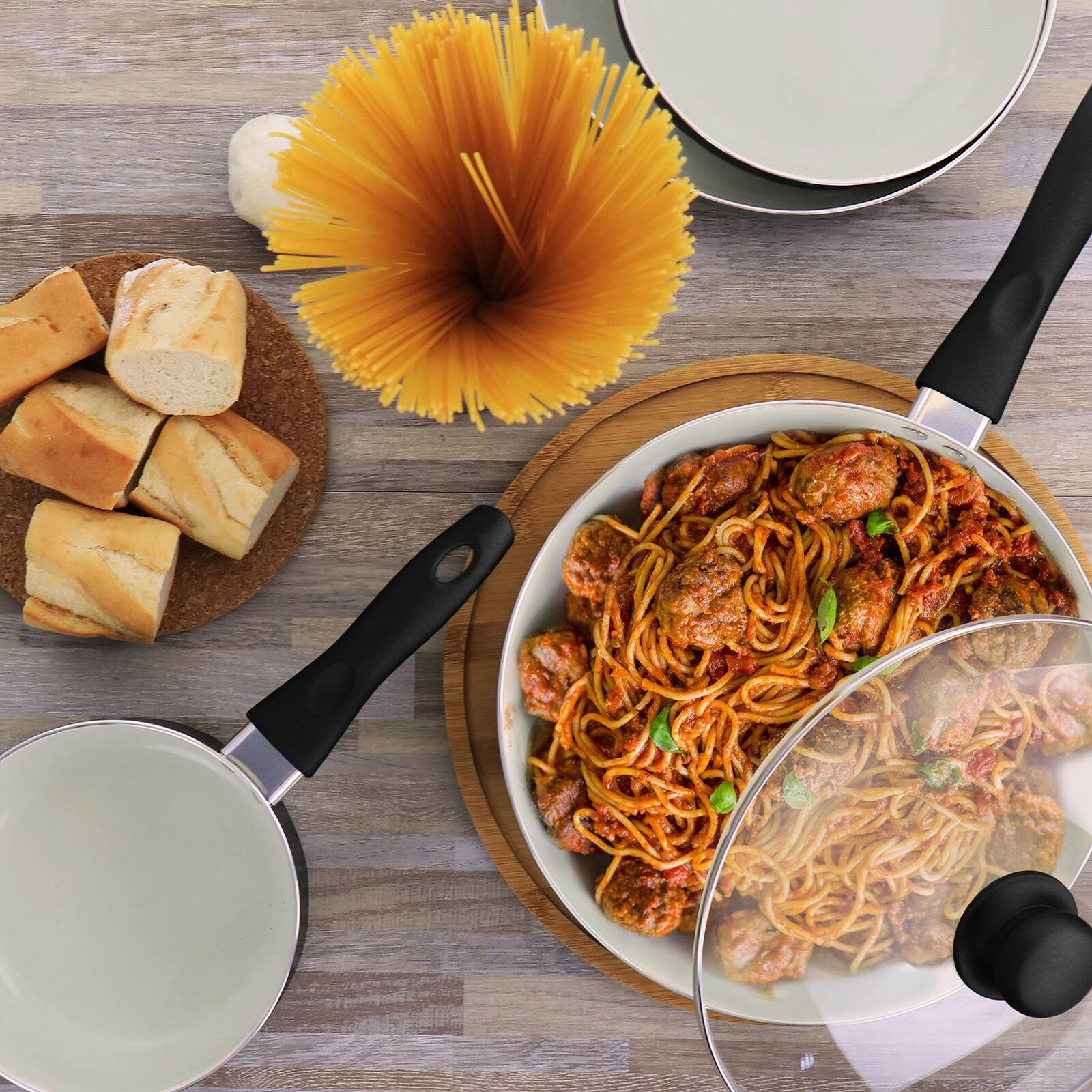 Gibson Home&#xAE; 11-Piece Black Gazebo Ceramic Nonstick Aluminum Cookware Set