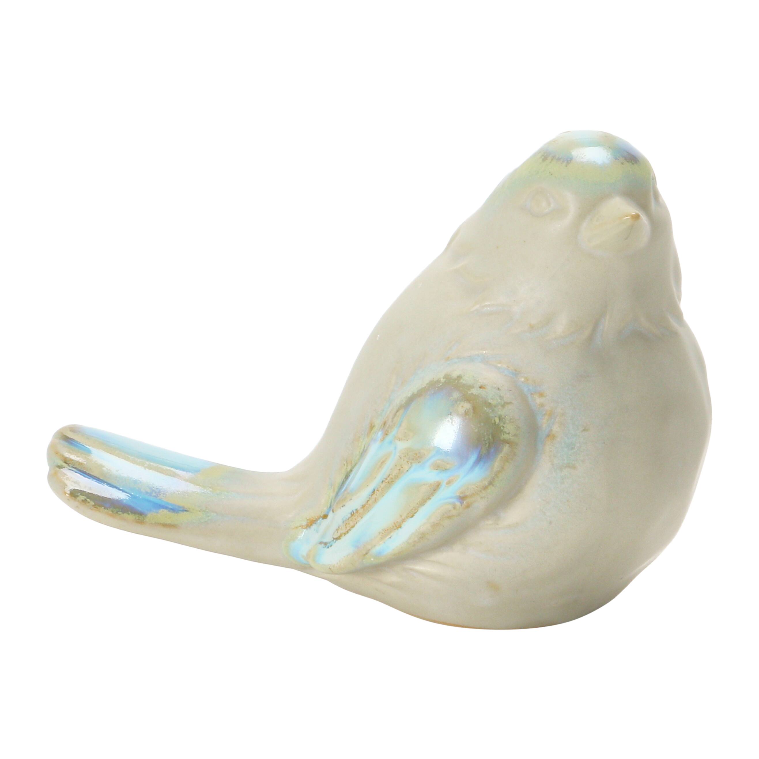 Hello Honey® Assorted White & Blue Reactive Glaze Stoneware Bird Décor