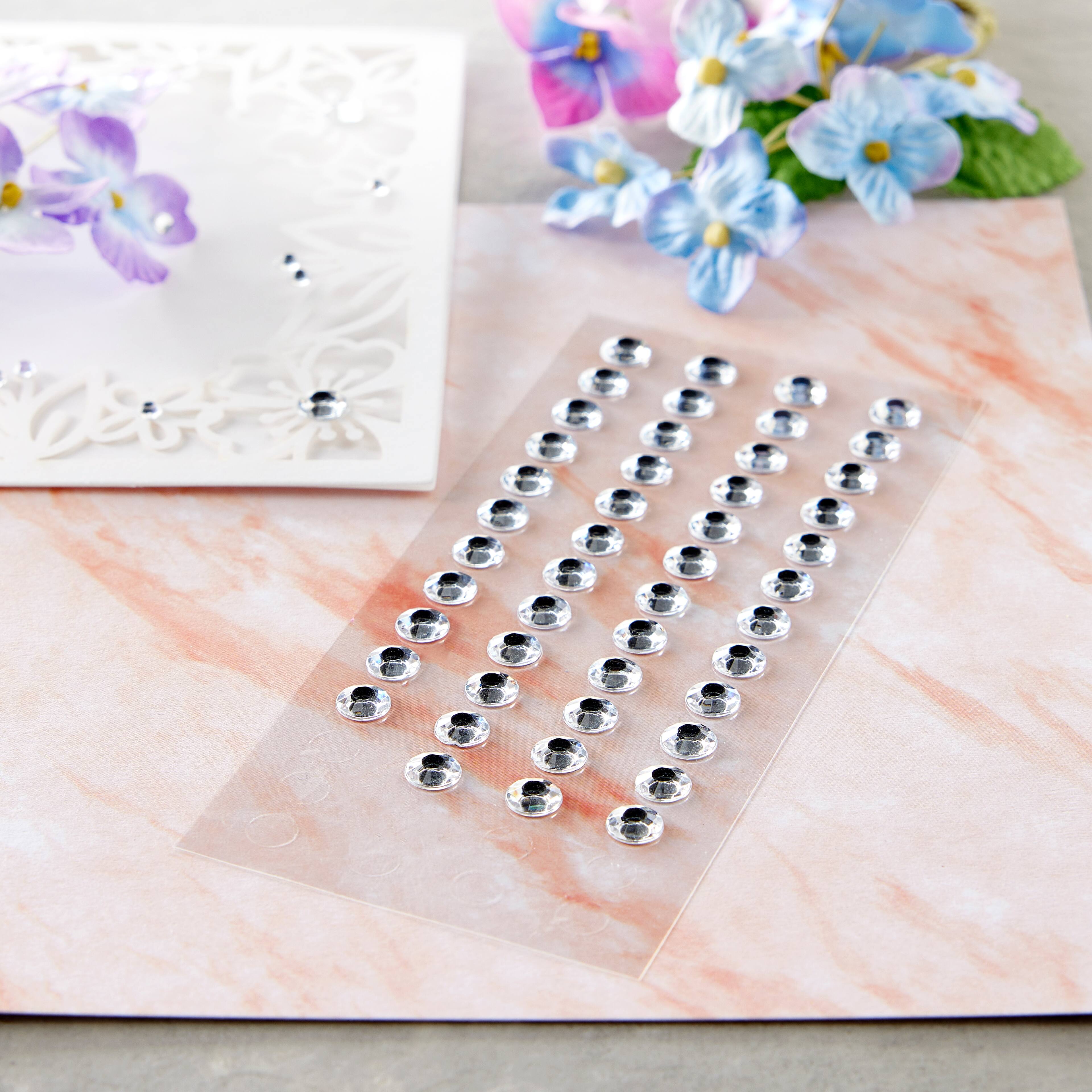 12 Packs: 102 Ct. (1224 Total) 3mm Clear Adhesive Rhinestones by Recollections | Michaels