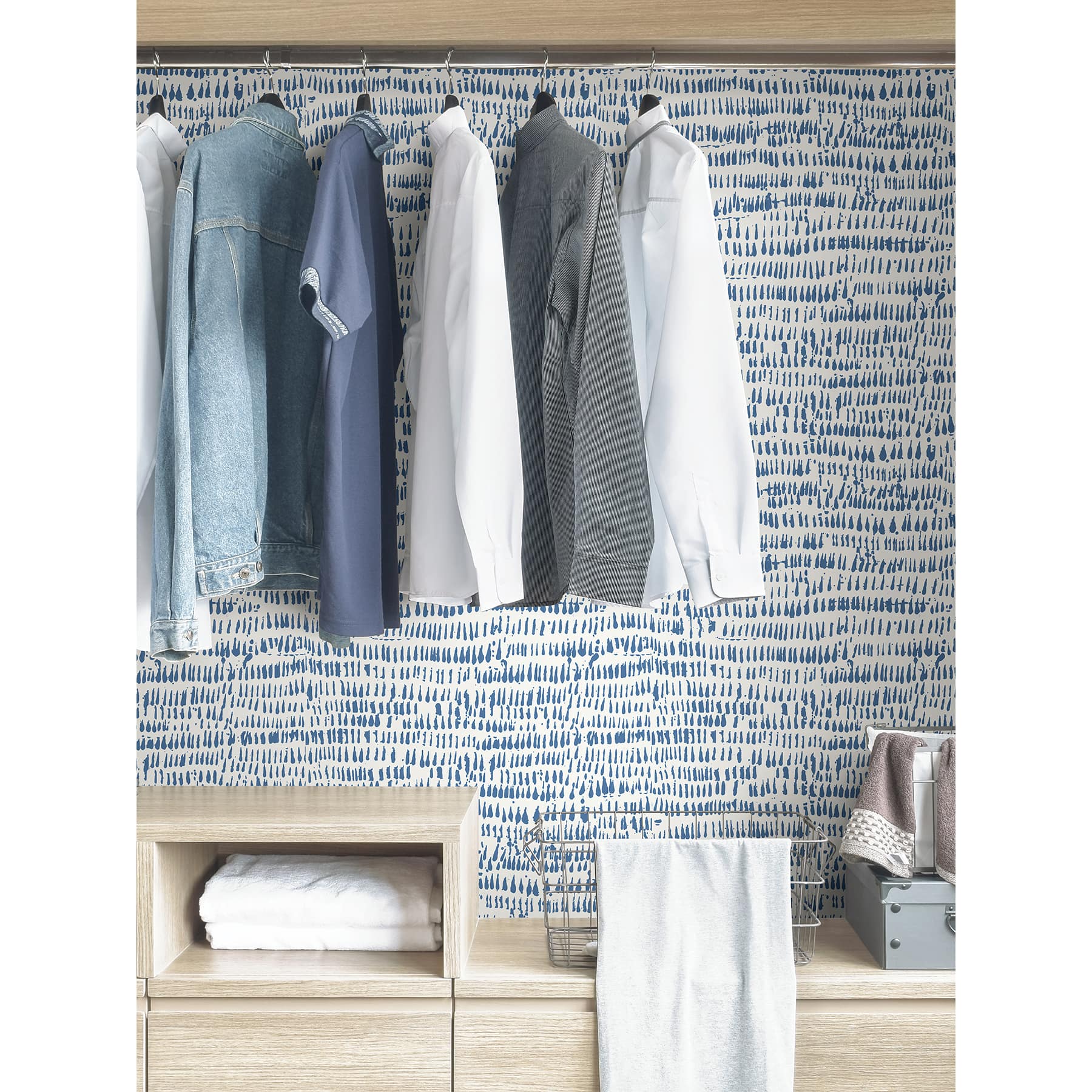 NuWallpaper Blue Kylver Peel & Stick Wallpaper