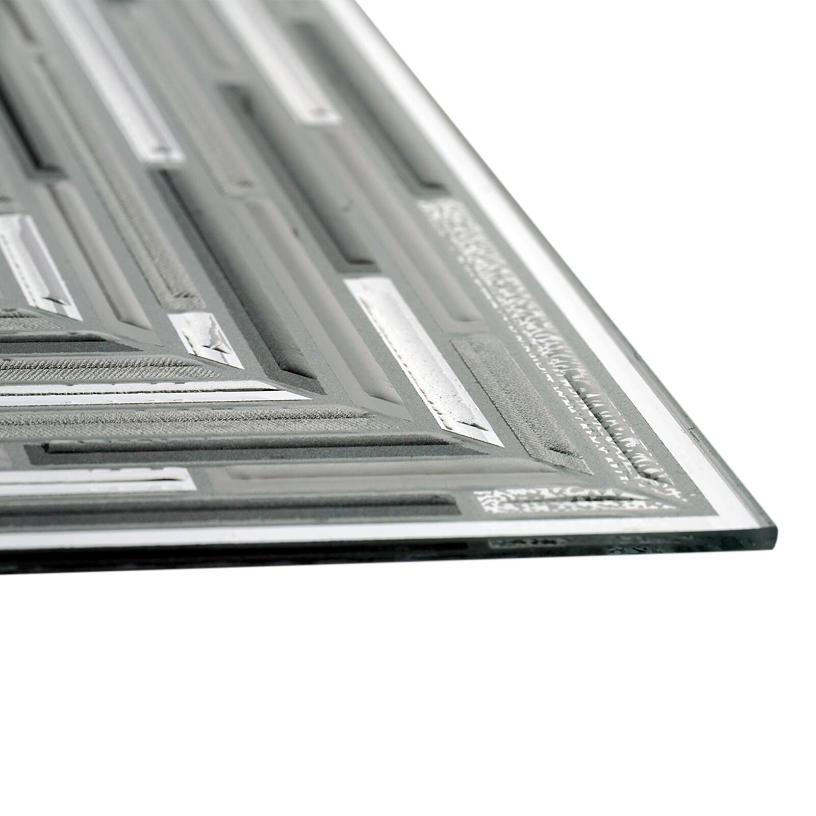 Head West Frameless Reeded Mosaic Printed Wall Décor Mirror