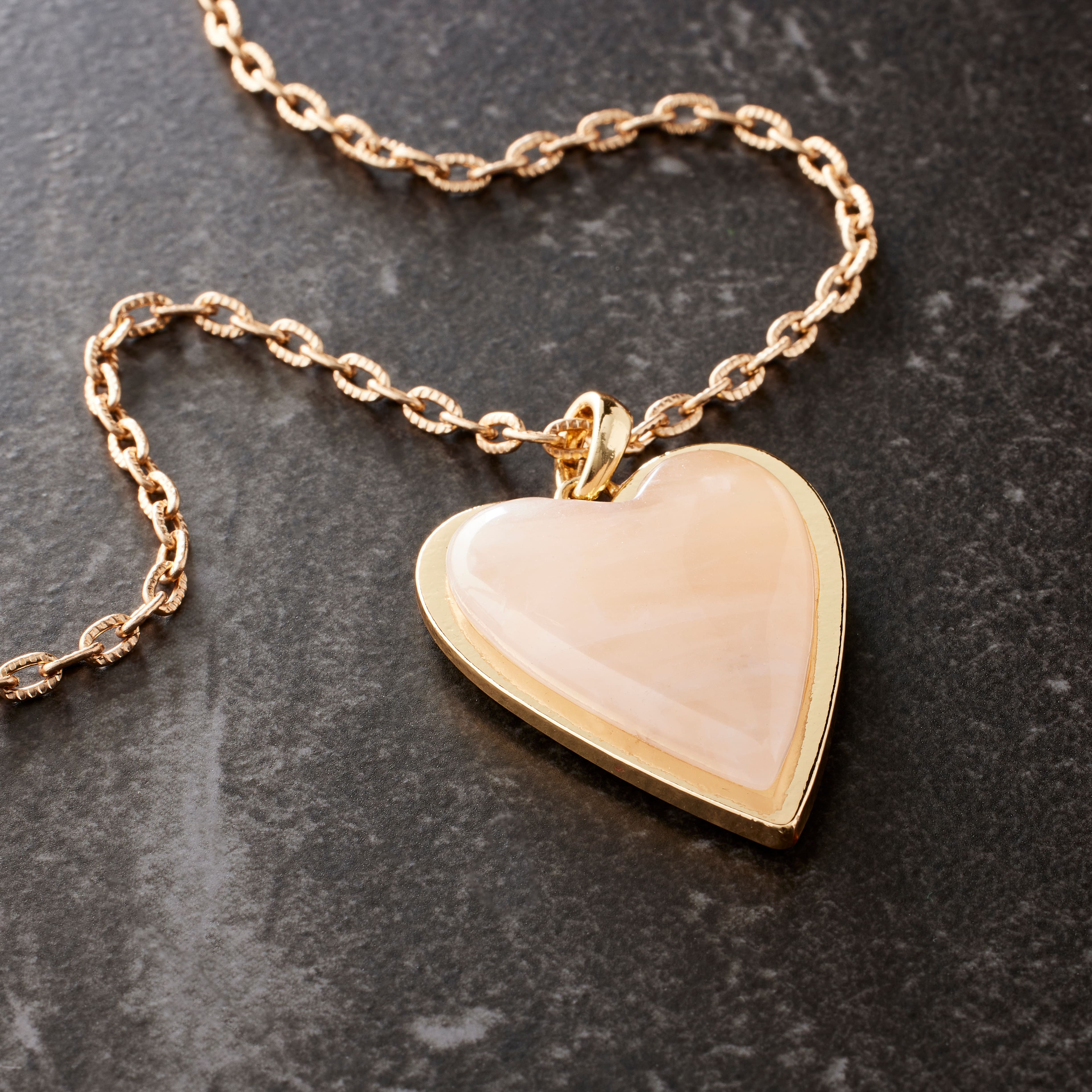 12 Pack: Gold & Rose Quartz Heart Pendant by Bead Landing™