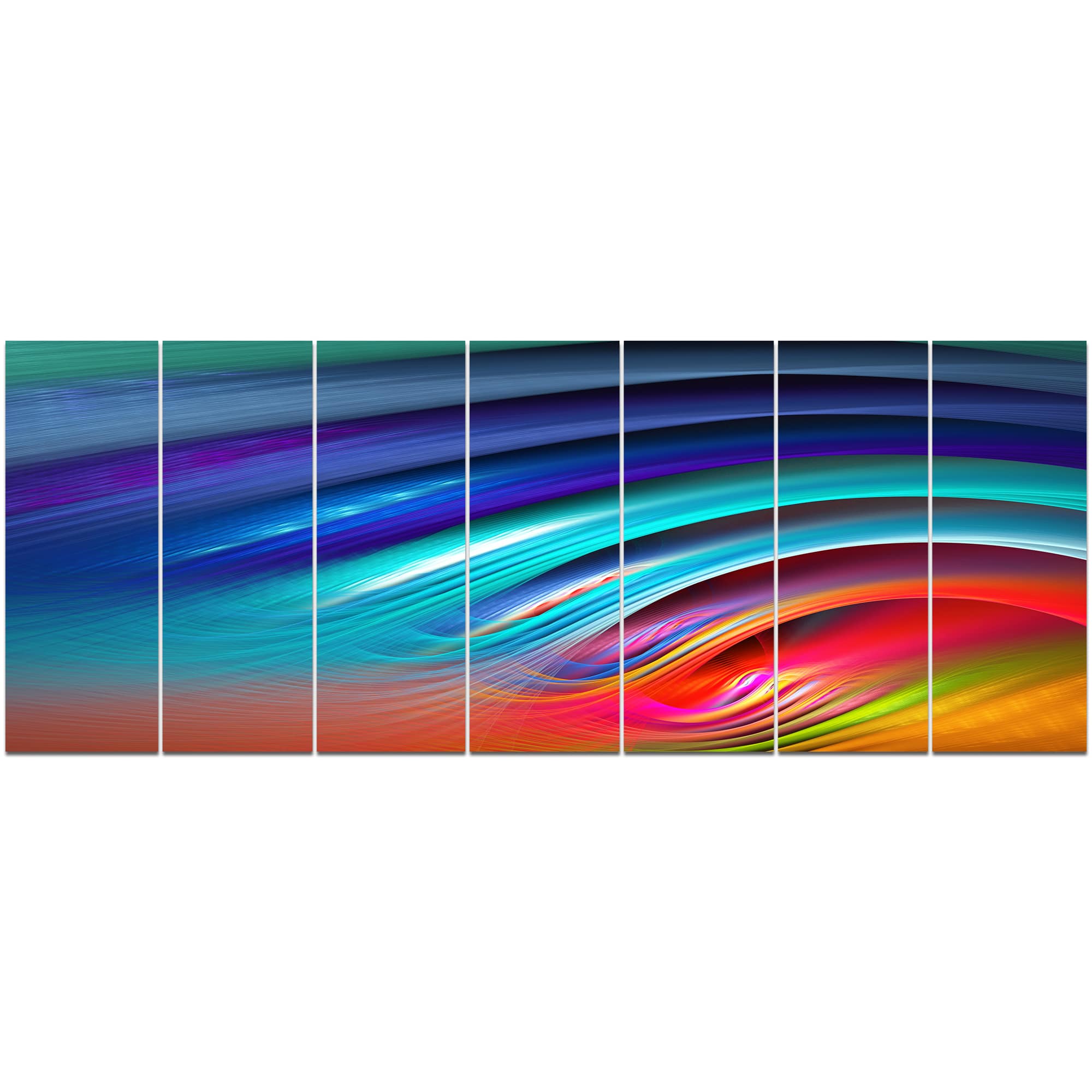 Designart - Beautiful Fractal Rainbow Waves - Floral Canvas Art Print