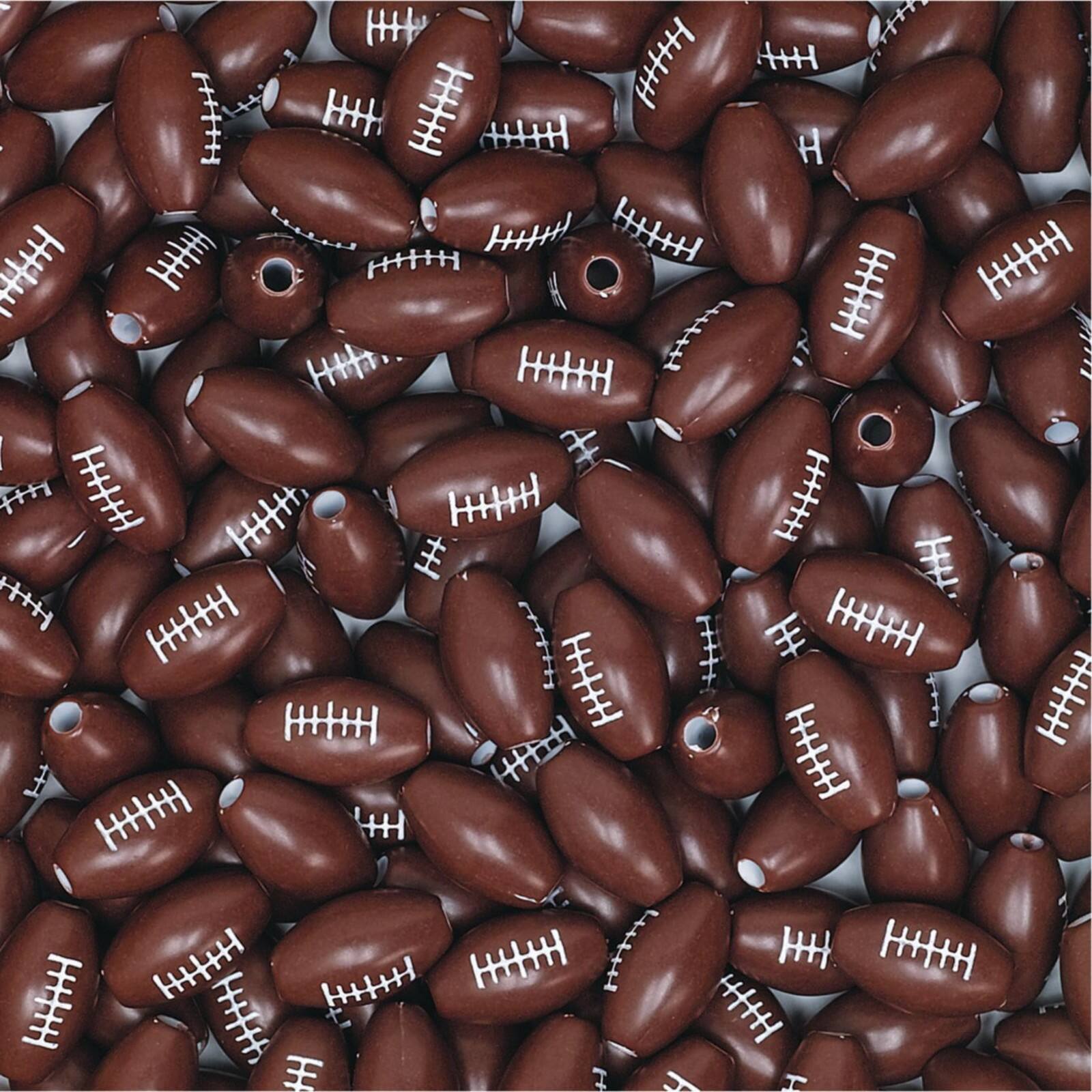 S&S® Worldwide Football Plastic Beads, 15mm